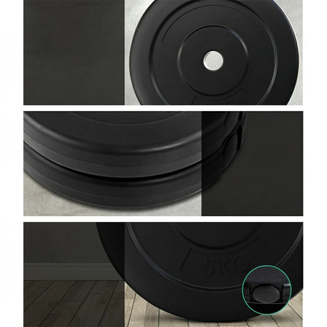 6 Everfit 38kg Barbell Set Weight Plates Bar Lifting Bench 168cm - Multi, 6 of 6