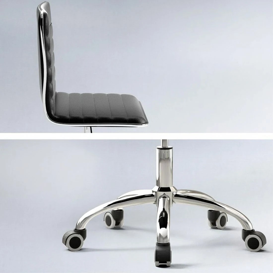 6 Artiss Computer Desk Office Chair PU Leather Set Foldable Home Study Table - Black, 6 of 6