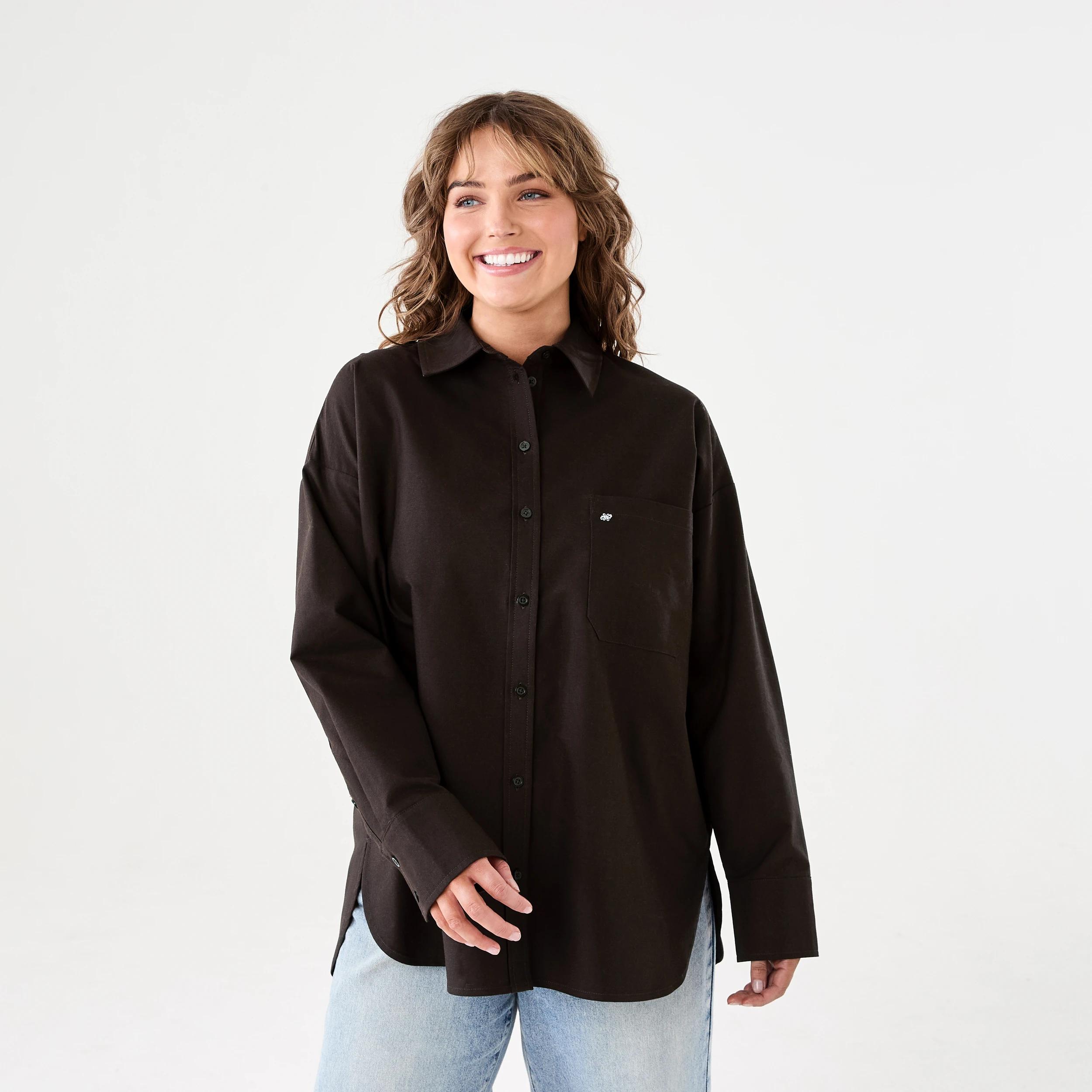 2 Long Sleeve Oxford Shirt MELTED CHOCOLATE, 2 of 6