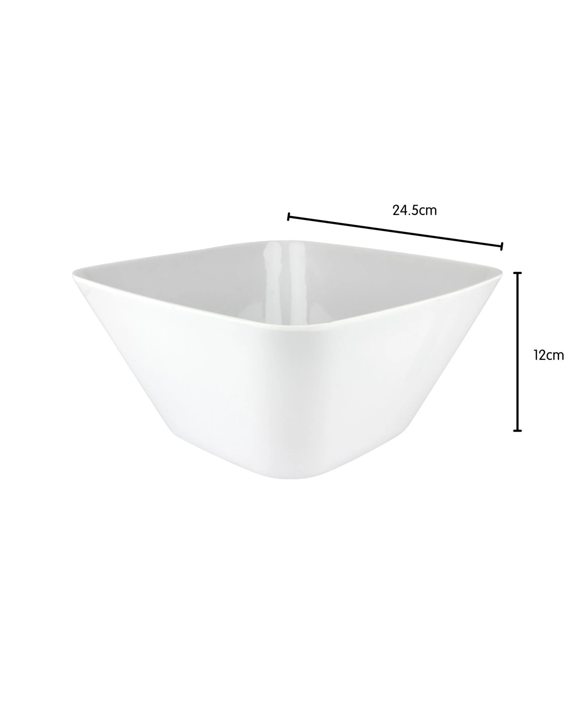 2 Durmaz Square Melamine Salad Bowl 24.5cm - White, 2 of 2