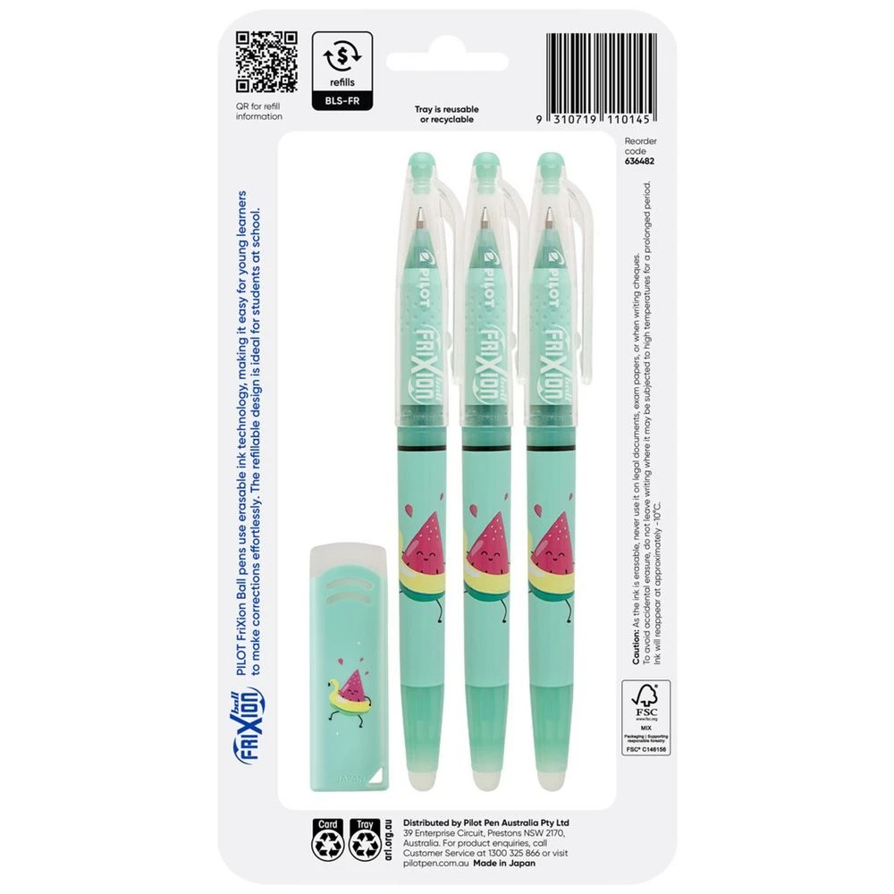 2 PILOT FriXionBall PoolParty Erasable Gel Pen 0.7mm Black 3Pk, 2 of 7