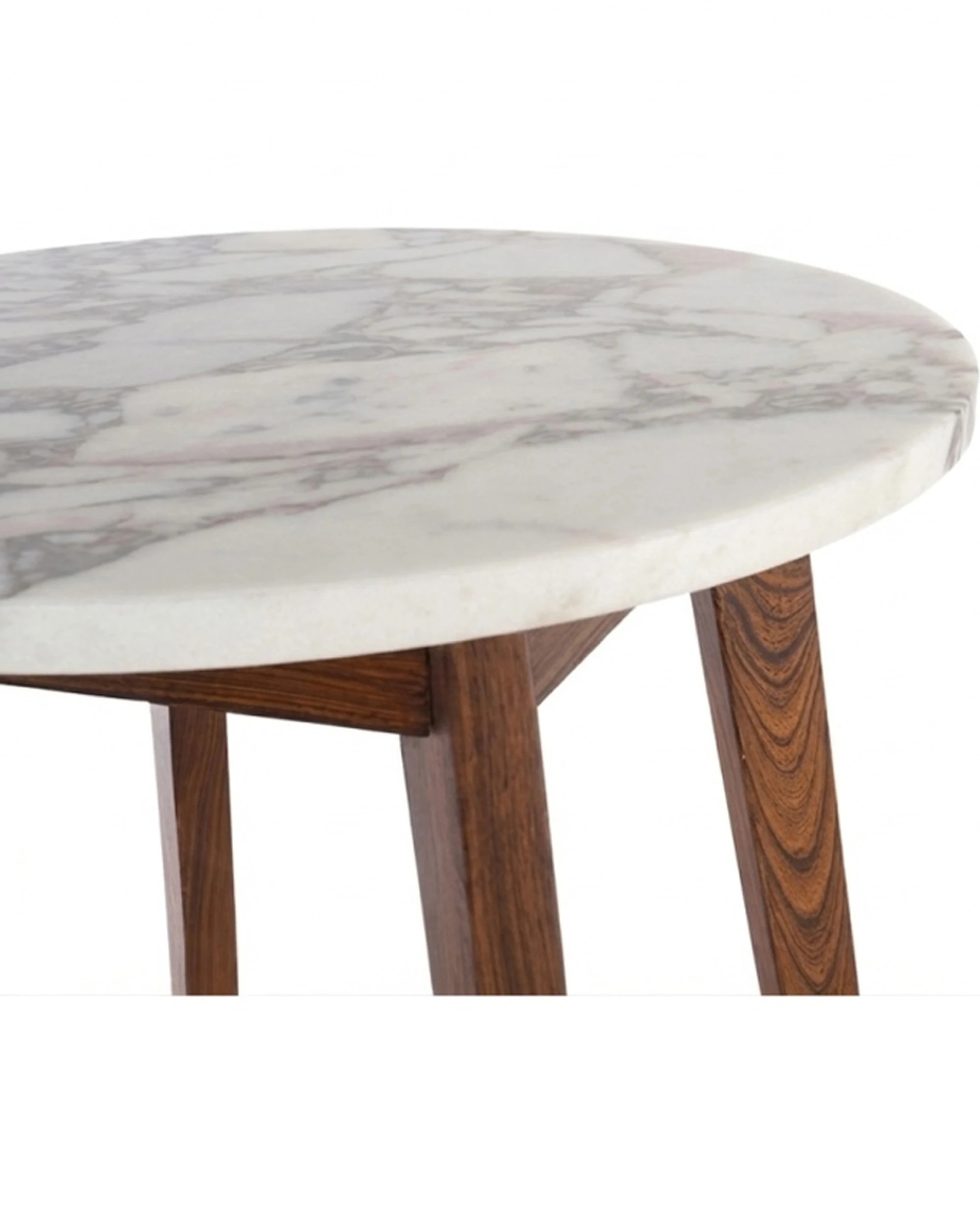 3 Codu Nero Walnut Side Table Timber Base Marble Top 60x50x50cm Oak - Natural, 3 of 9