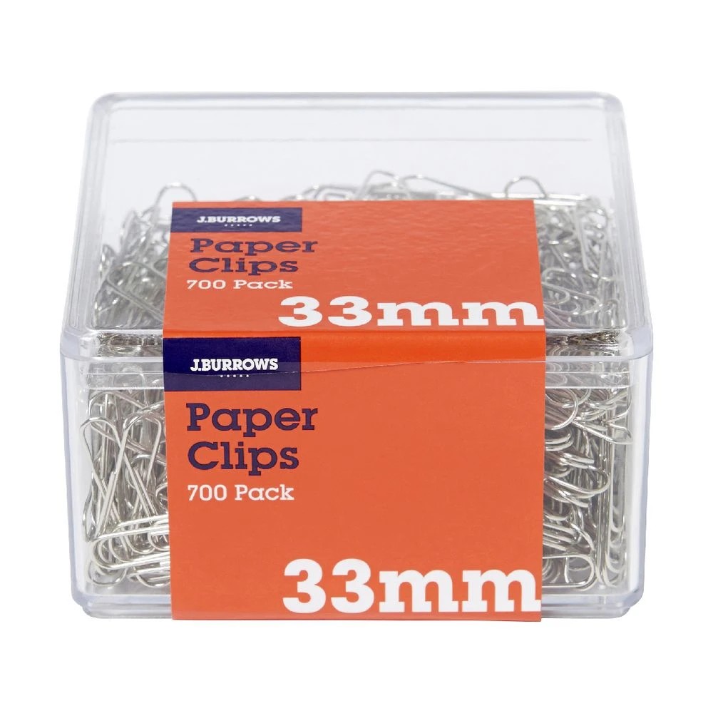 3 J.Burrows 33mm Paper Clips Silver 700 Pack, 3 of 3