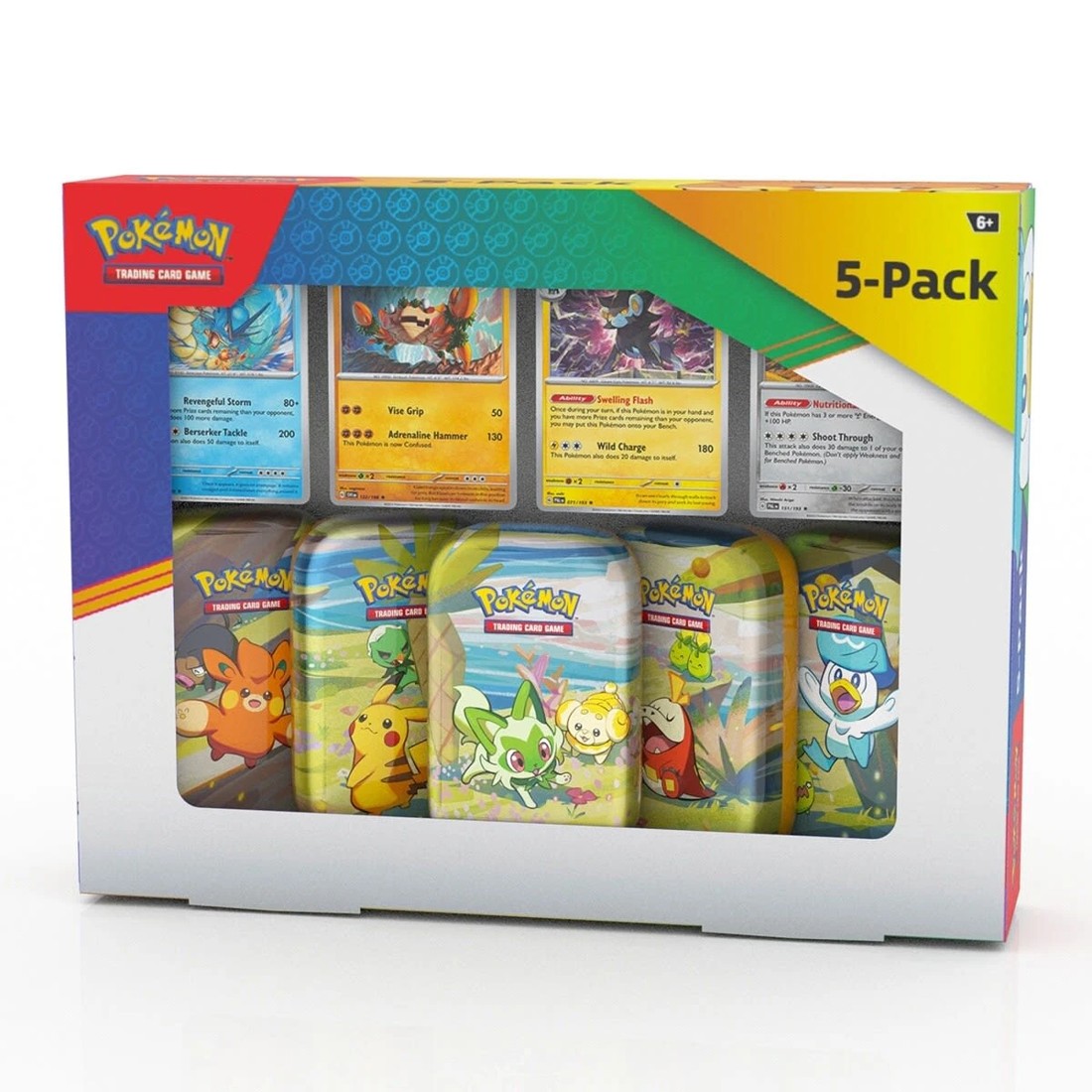 1 5 Pack Pokemon Trading Card Game: Paldea Friends Mini Tin, 1 of 6