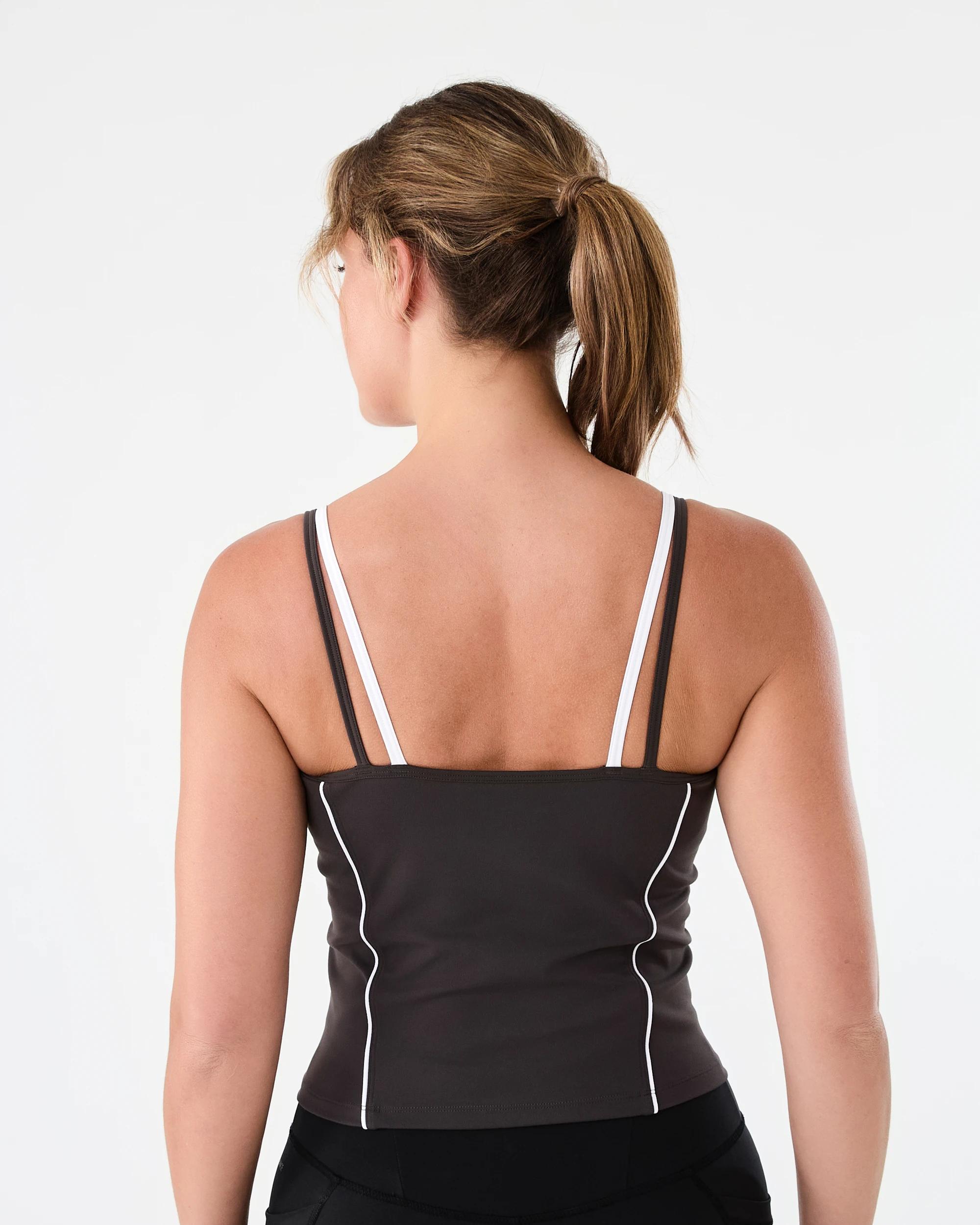 3 Active Womens Dual Strap Tank Graphite, 3 of 7