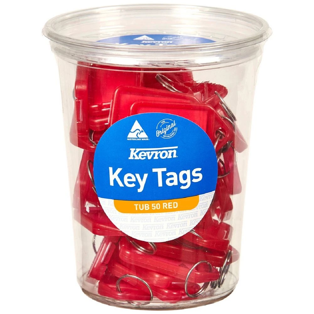 1 Kevron ID5 Key Tags Red 50 Pack, 1 of 1