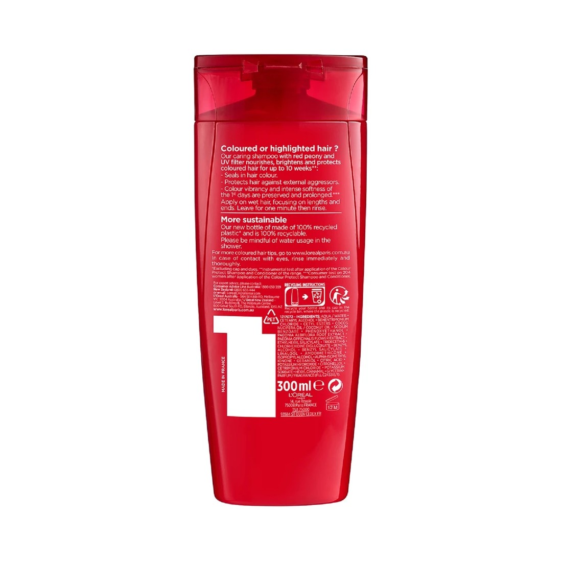 3 L'Oreal Paris Elvive Colour-Protect Shampoo 300ml - Red Peony and UV Filter, 3 of 5