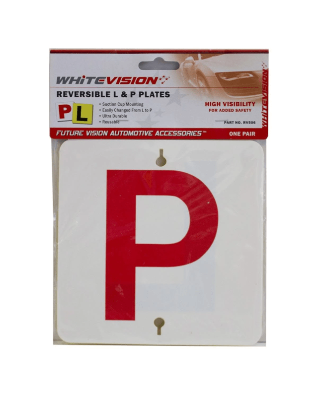 Whitevision Reversible L and P Plates - QLD/SA/TA