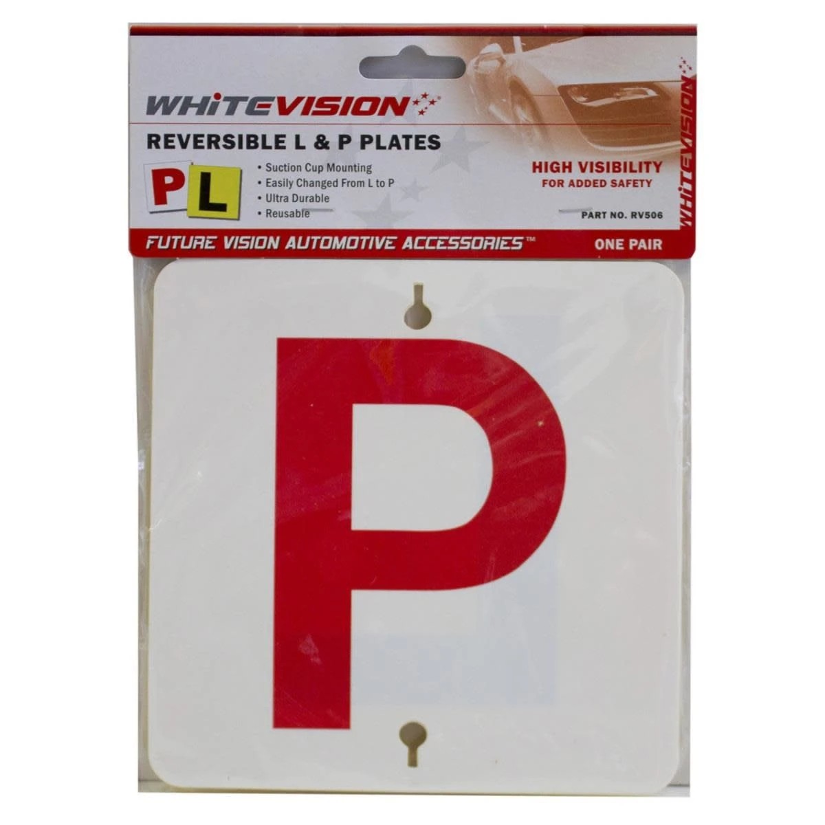 1 Whitevision Reversible L and P Plates - QLD/SA/TAS/NT