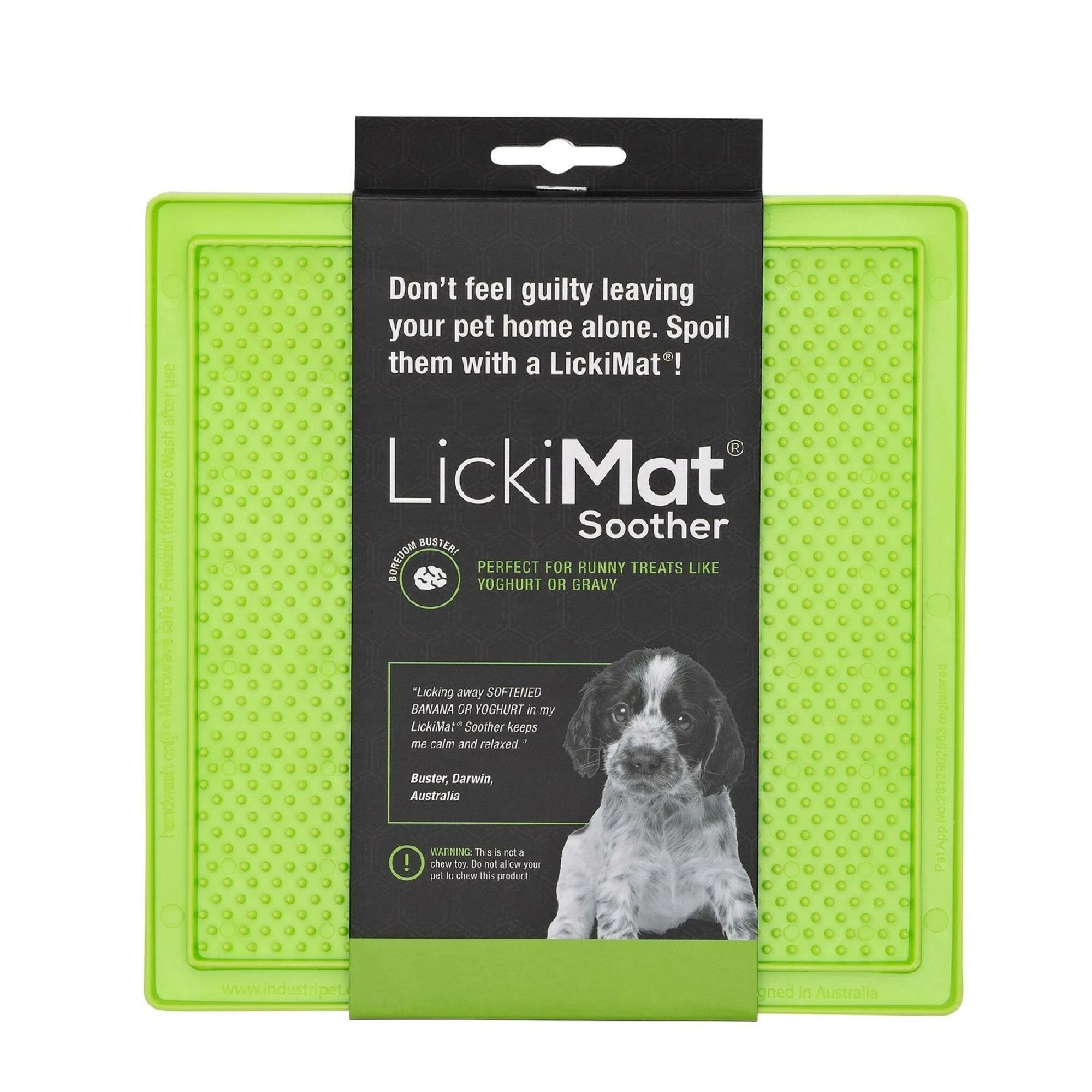 1 Lickimat Soother Original Slow Food Licking Mat For Cats & Dogs - Green, 1 of 1
