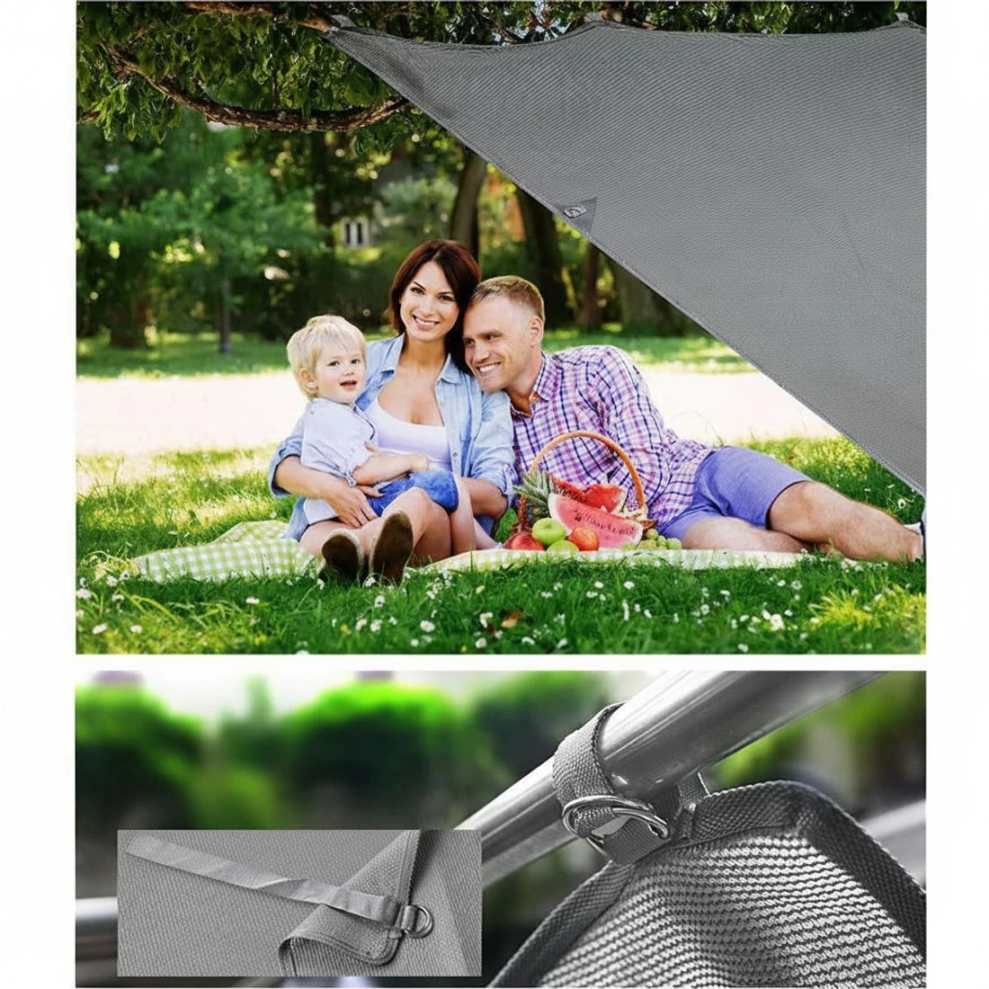 4 Caravan Privacy Screen Roll Out Awning 2.1x1.8M Sun Shade Pop Top End Wall - Grey, 4 of 4
