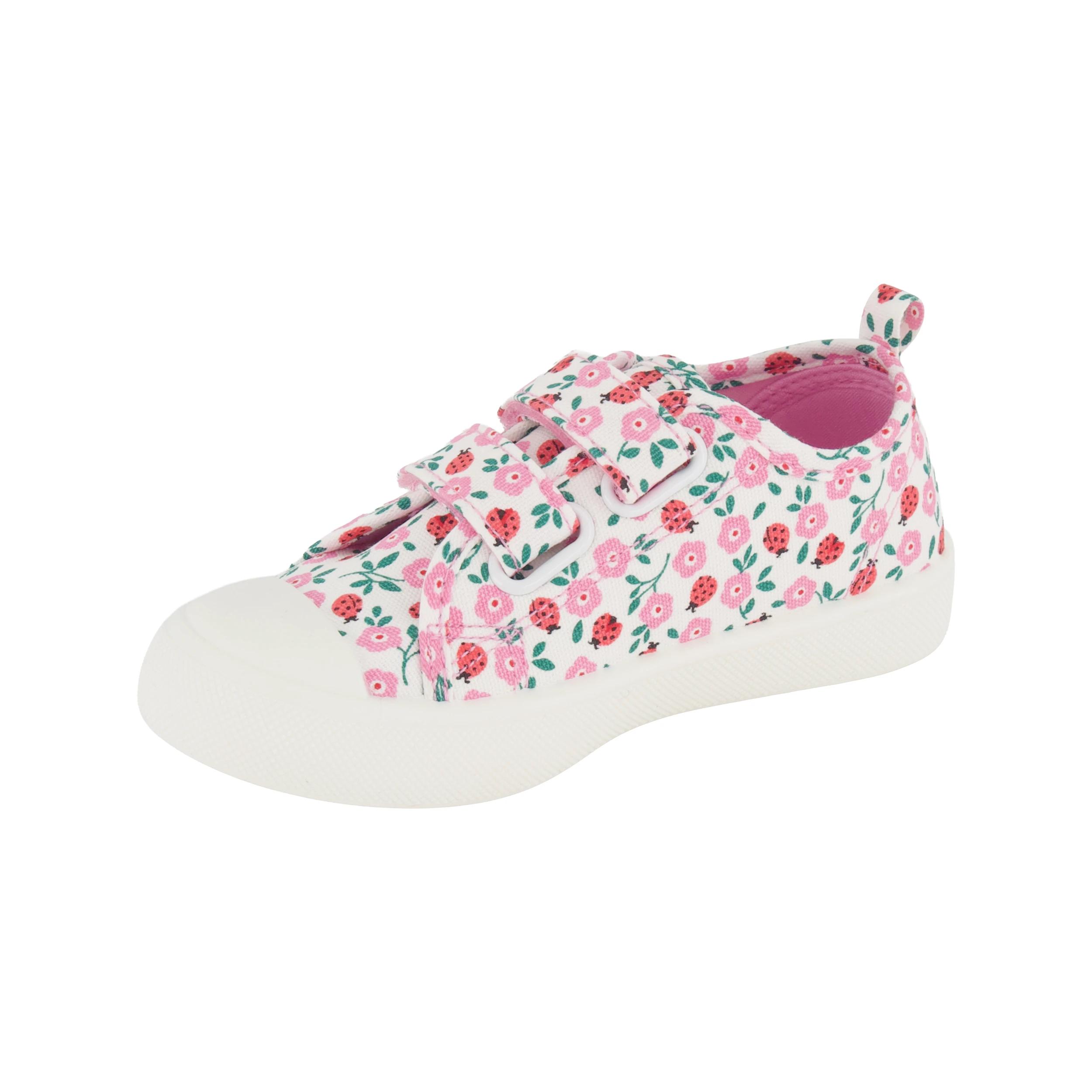 3 Junior Casual Shoes BEIGE FLORAL LADY BUG Print, 3 of 5