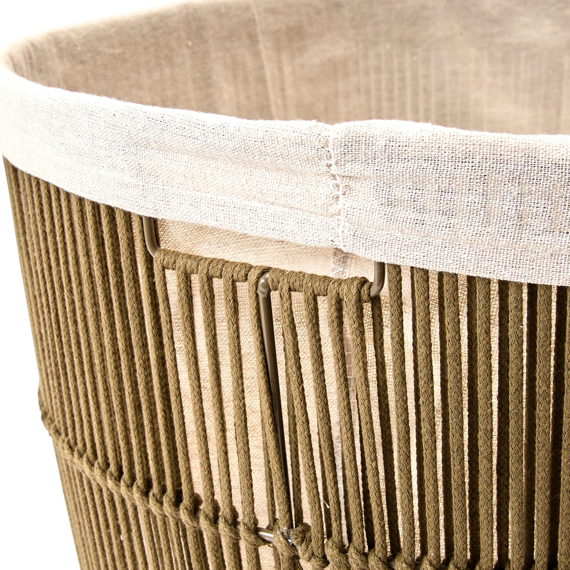 5 Rope Laundry Basket with Liner - Green, 5 of 7