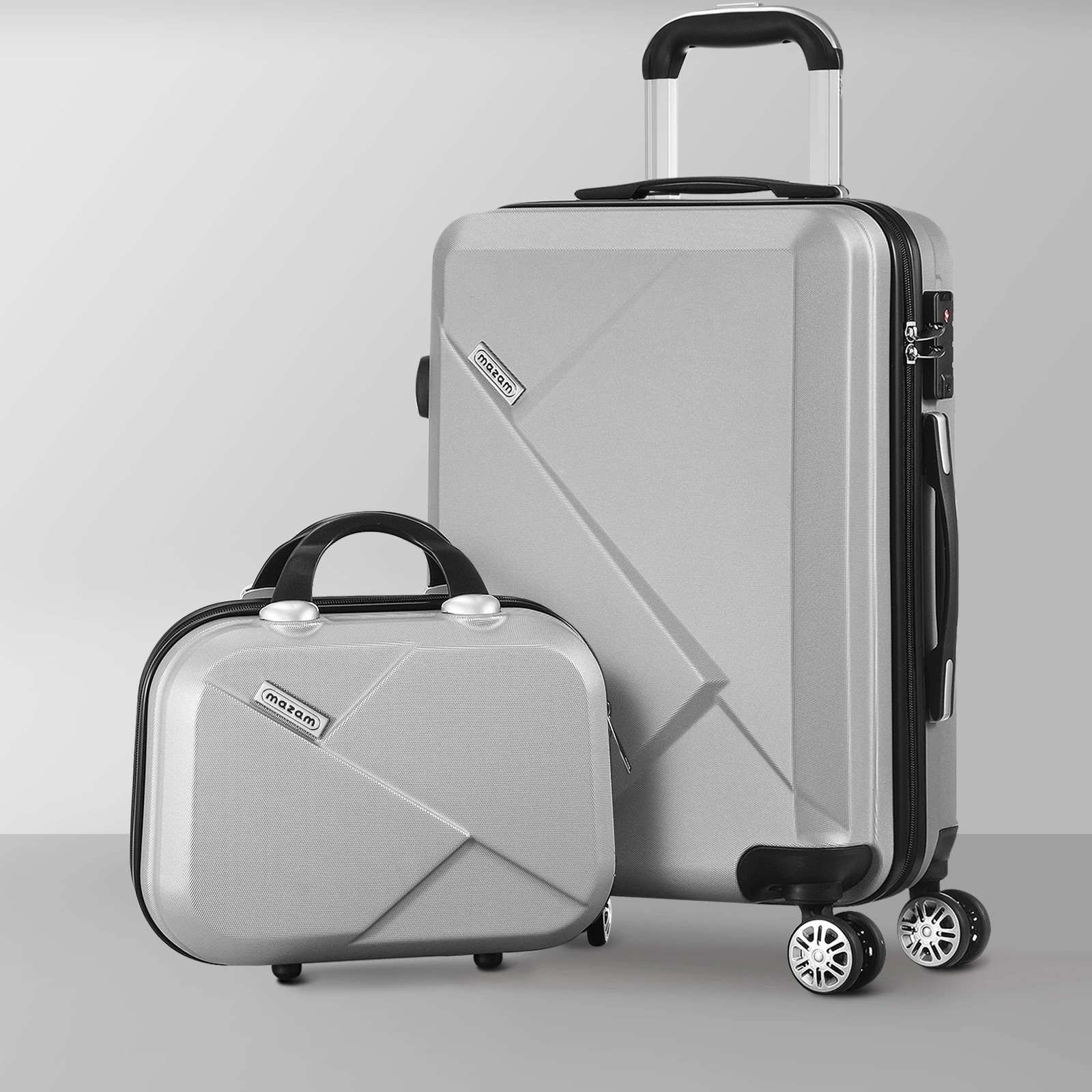 3 Mazam 2PCS Luggage Suitcase Trolley Set - Silver, 3 of 8