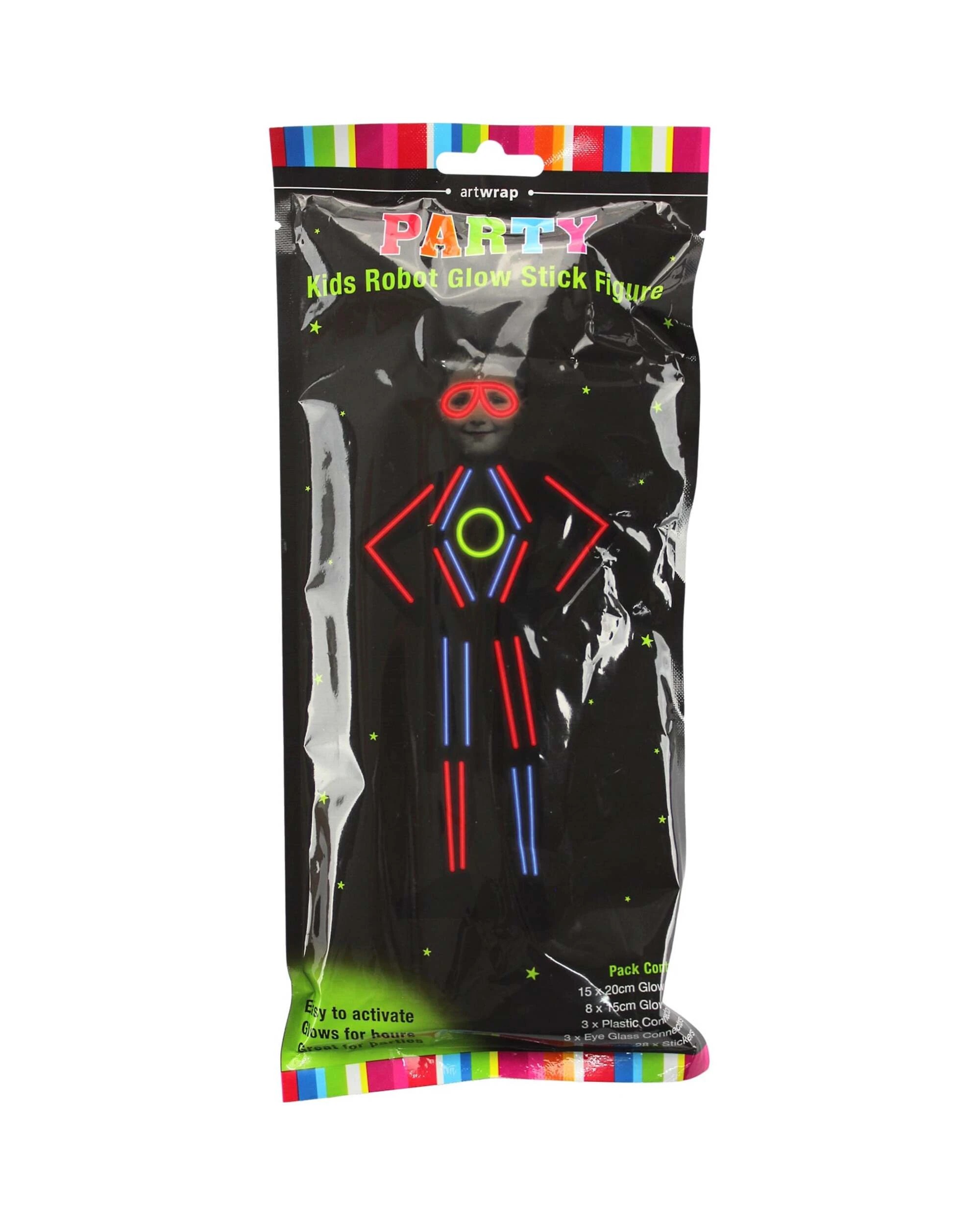 1 Artwrap Kids Robot Glow Stick Figure Costume Kit - Multi, 1 of 2
