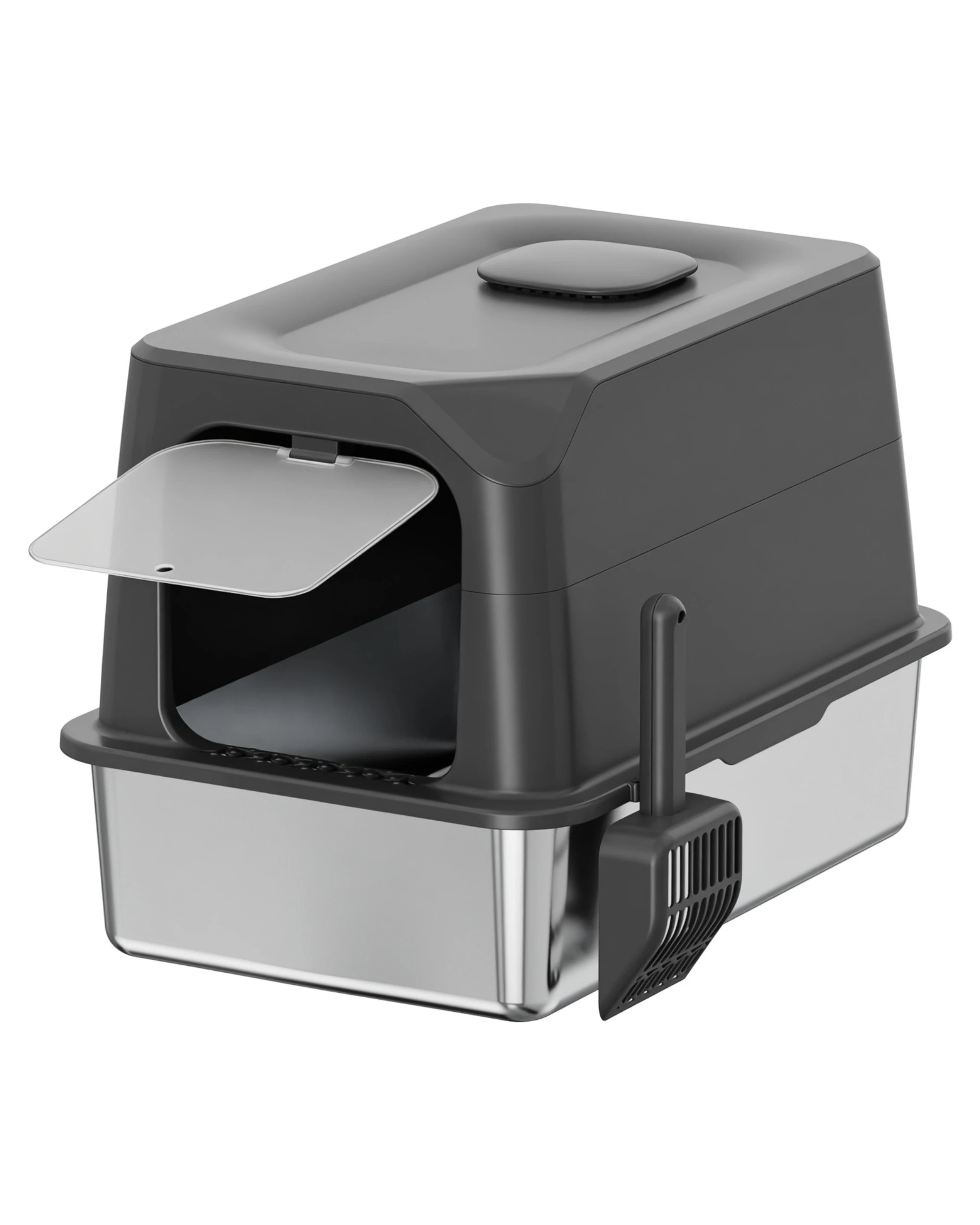 4 Advwin Cat Litter Box Large Stainless Steel High Sided Pet Toilet Odour Control, 4 of 8