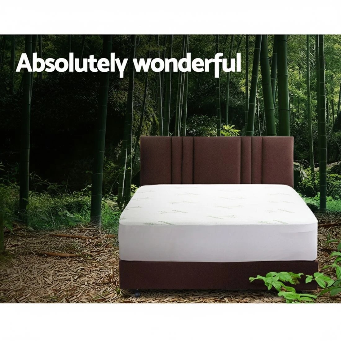 4 Giselle Bedding 40cm Bamboo Mattress Protector Breathable Design King - King Bed - White, 4 of 8
