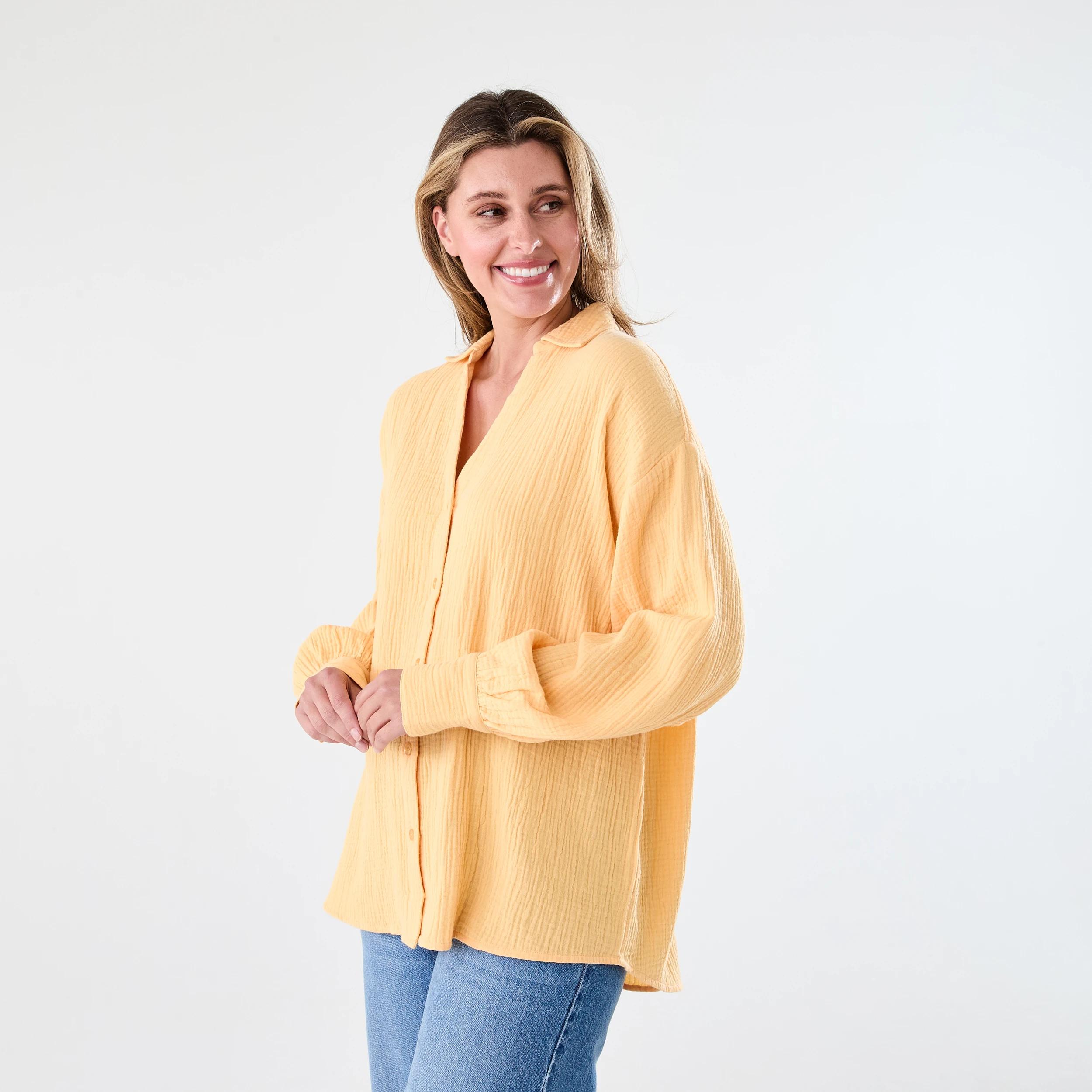 2 Long Sleeve Double Cloth Shirt Papaya, 2 of 7
