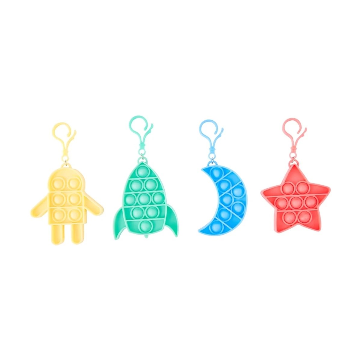 1 4 Pack Space Fidget Popper Keychains, 1 of 6