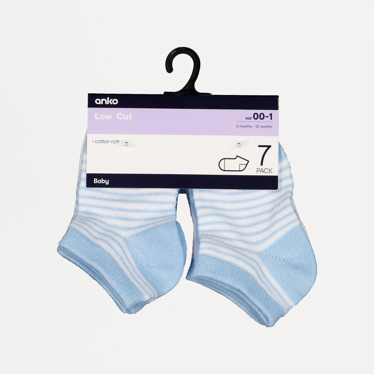 2 7 Pack Low Cut Socks Blue Mix, 2 of 2
