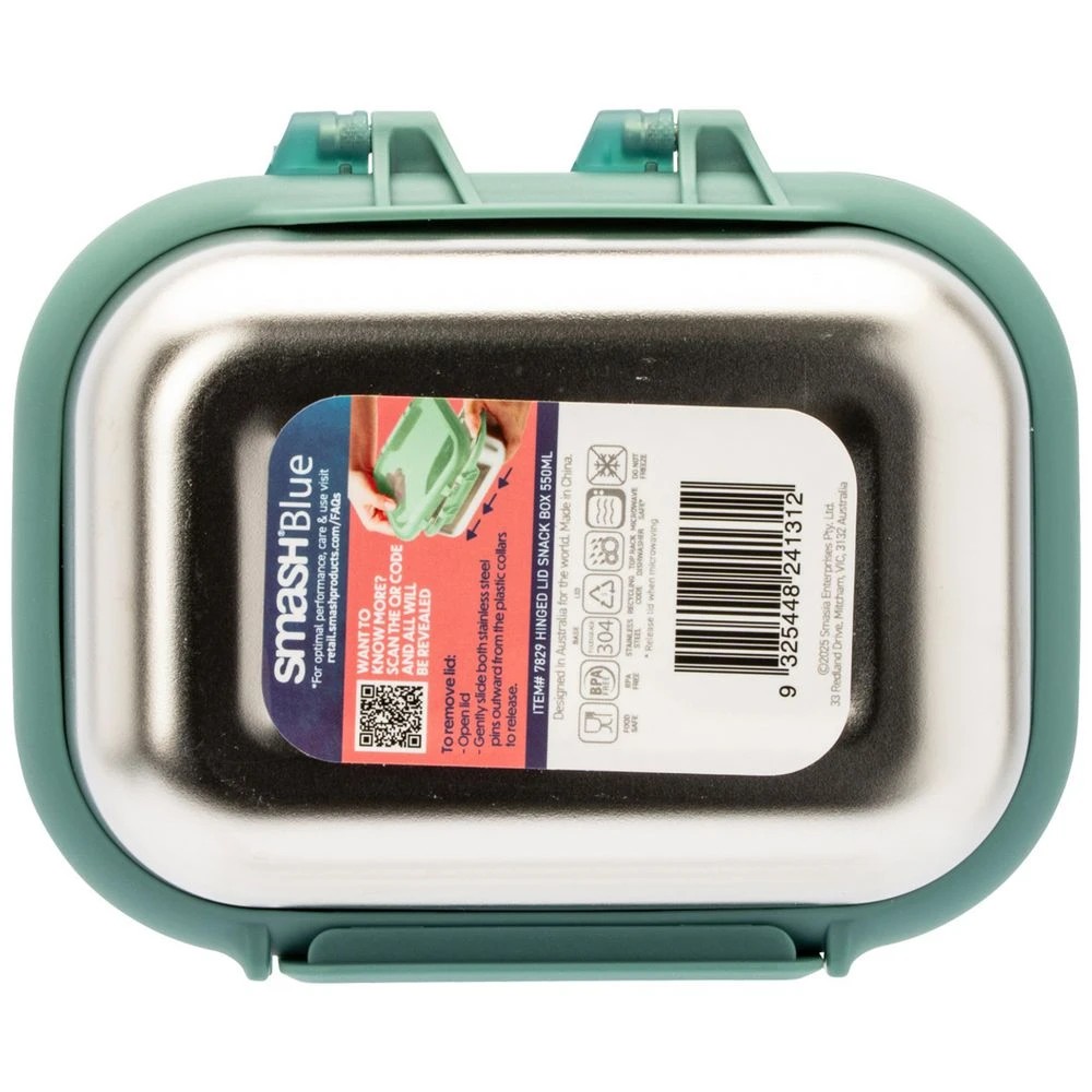 4 Smash Hinged Snack Box 550mL Sage, 4 of 4