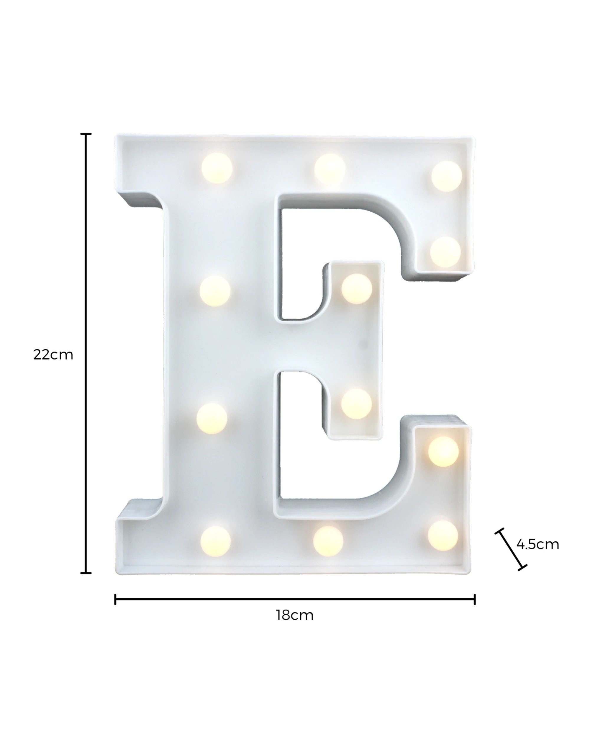 3 Partyrama LED Light Up Letter E White, 3 of 3