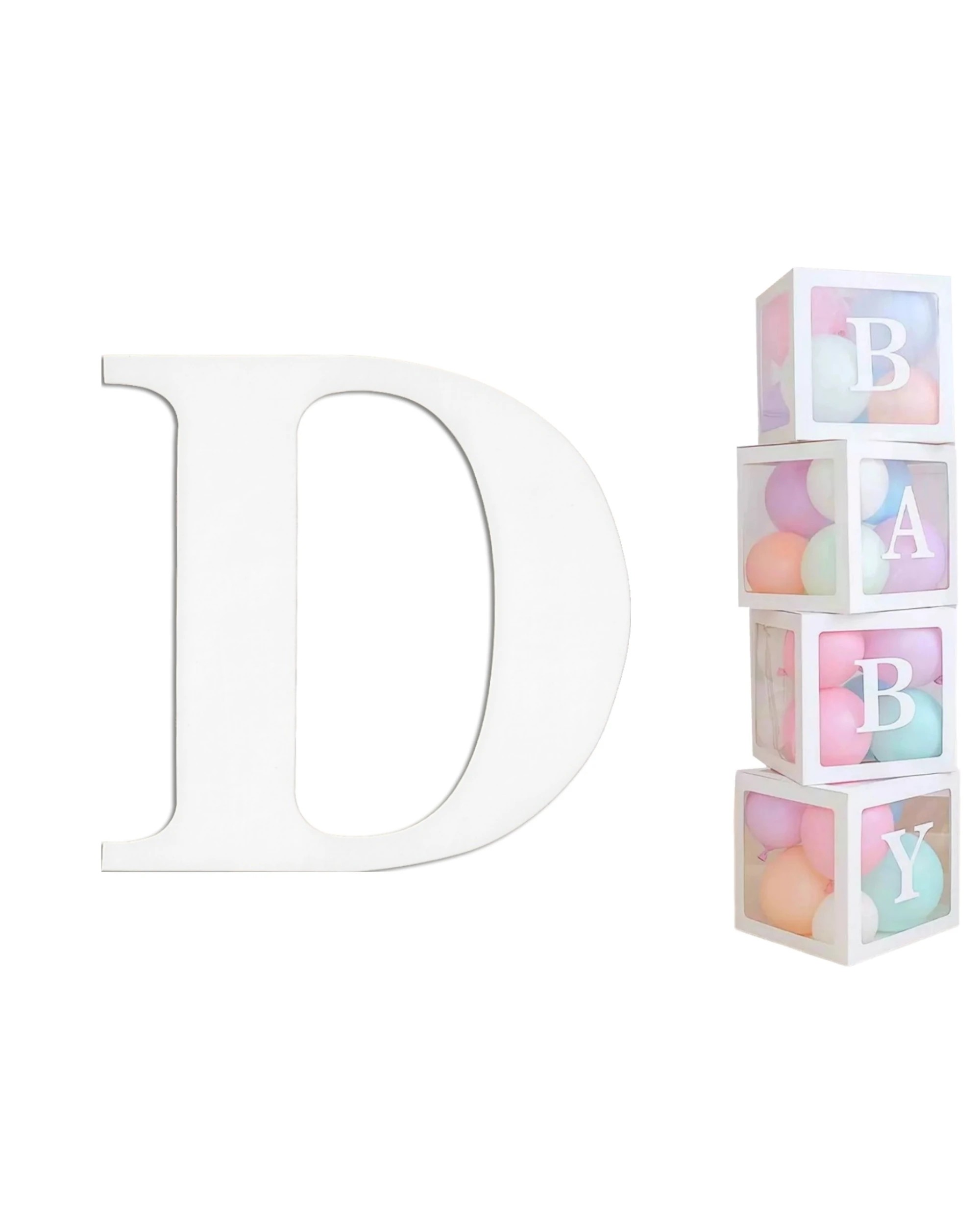 1 Party Maker Cardboard Letter D Pack of 2 - White, 1 of 3