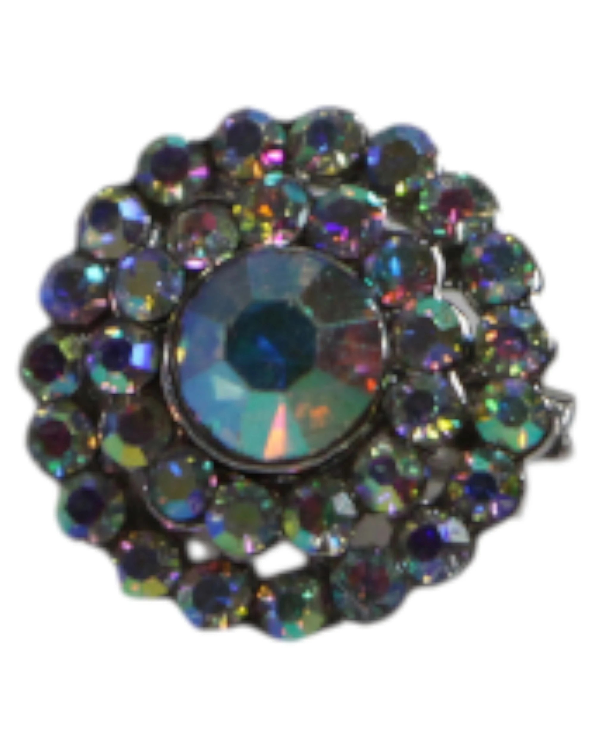 1 Zasel Diamante Round Brooch Blazer Shirt Pin - Silver, 1 of 4