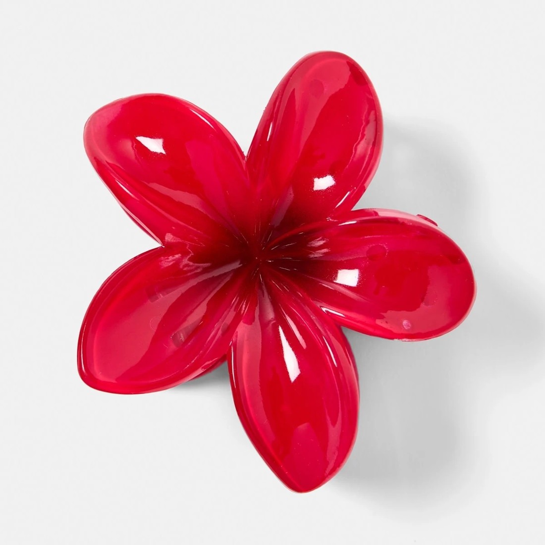 1 Red Frangipani Claw Hair Clip, 1 of 4
