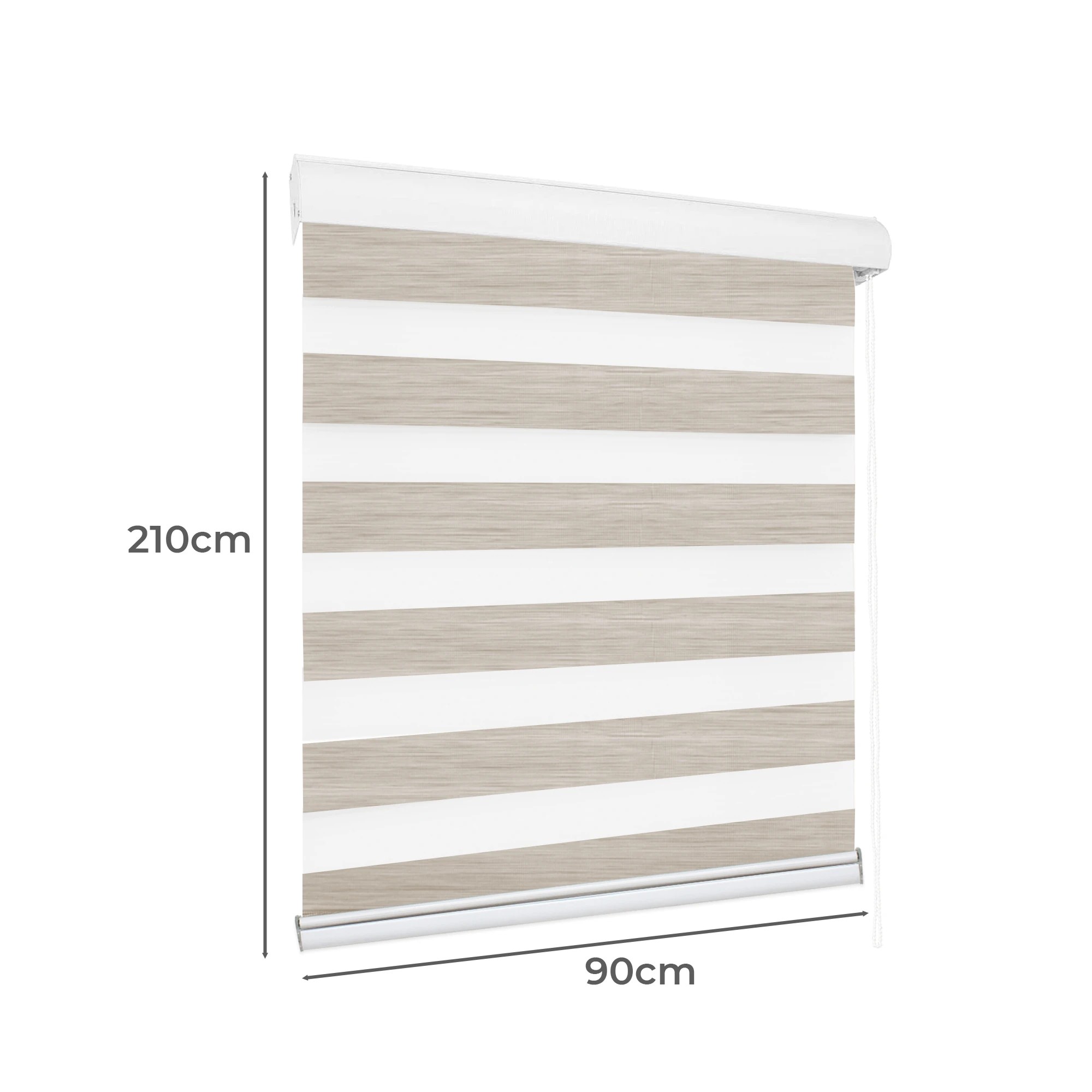 3 Marlow Zebra Double Roller Blinds 90X210Cm In Colour - White, 3 of 5