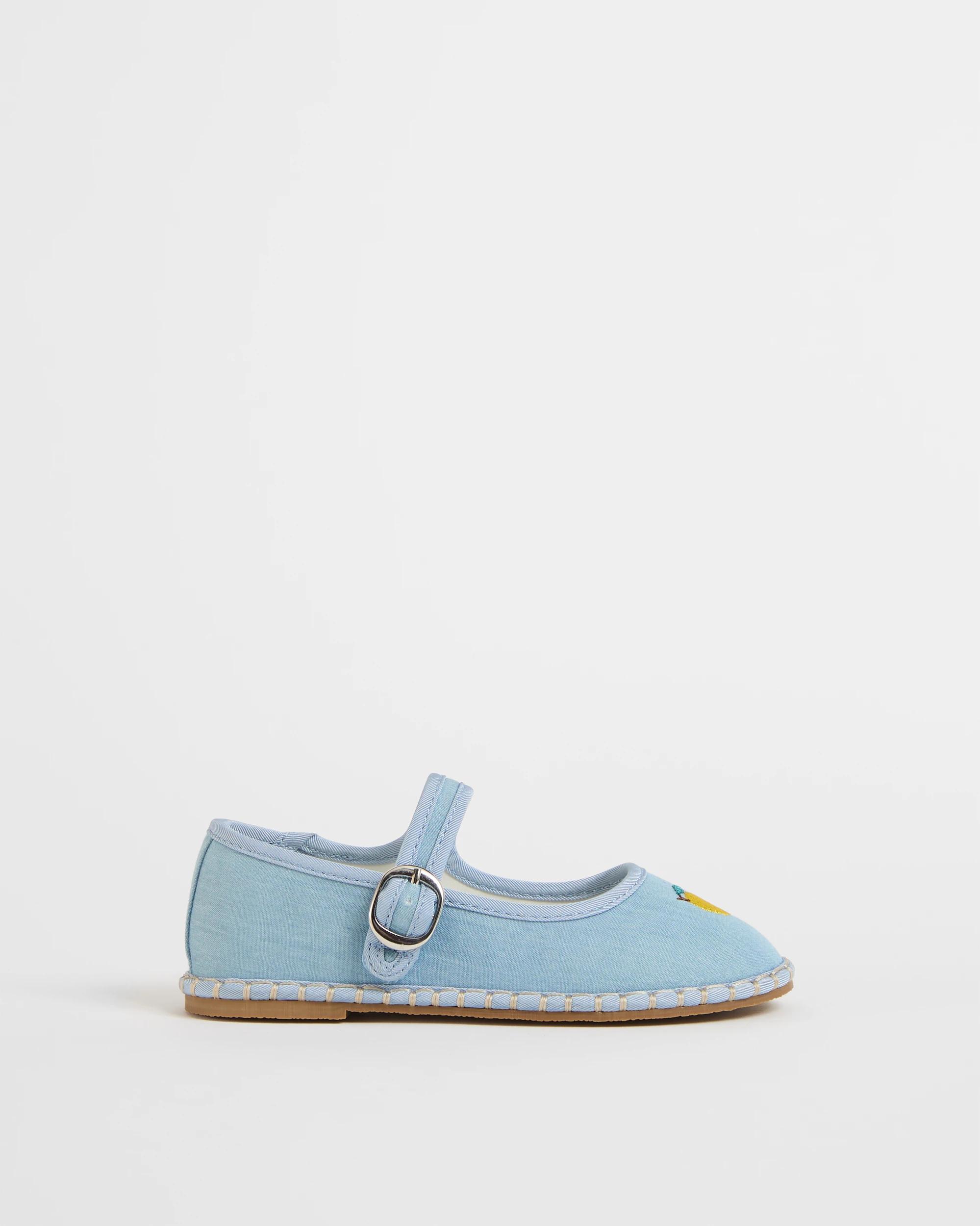 1 Target Kids Embroidered Fruit Espadrille Pumps BLUE LEMON, 1 of 3