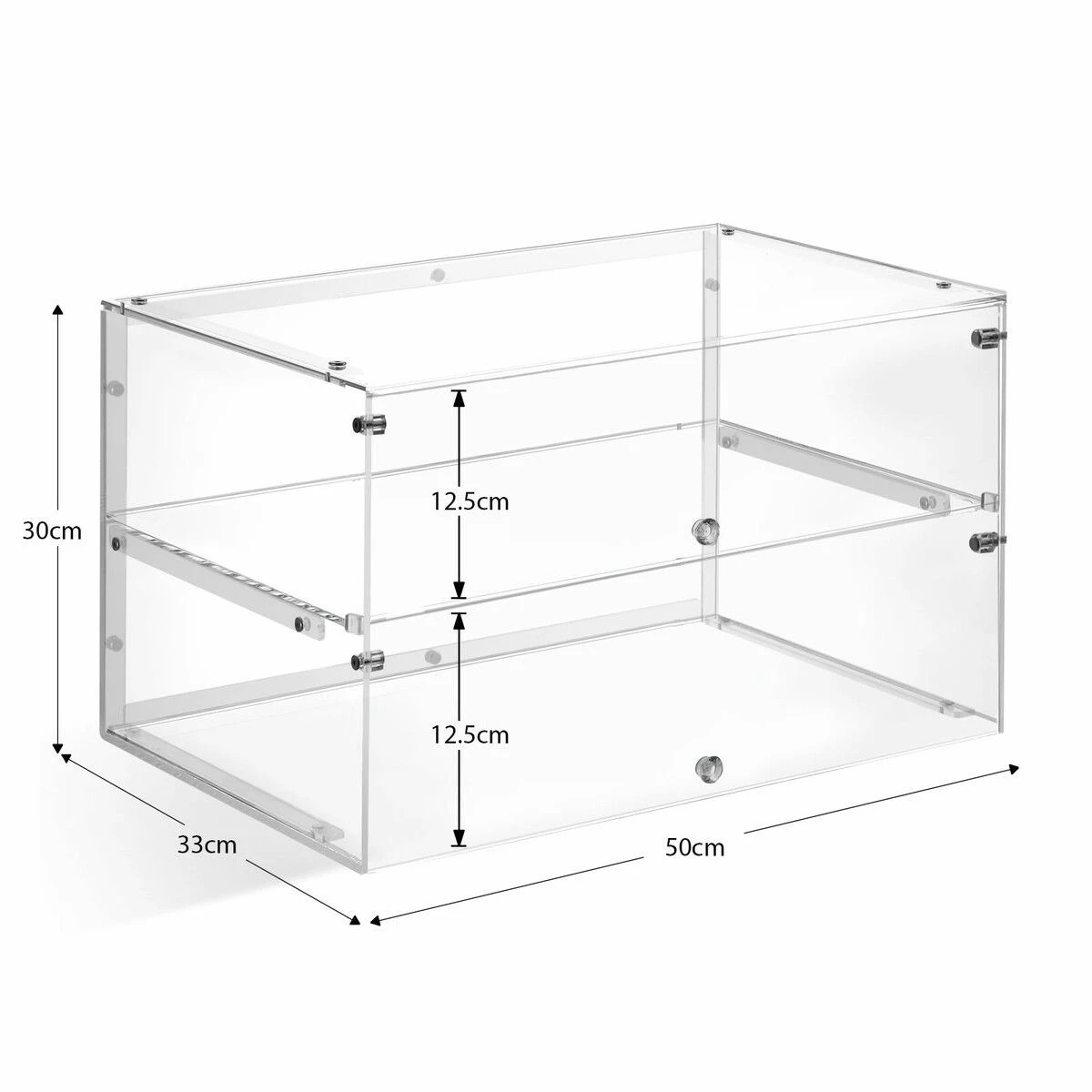 2 LUXSUITE Cake Cabinet Display Cupcake Shelf 2 Tier Unit Acrylic Bakery Case Stand Muffin Donut Pastry Model Toy Showcase, 2 of 2