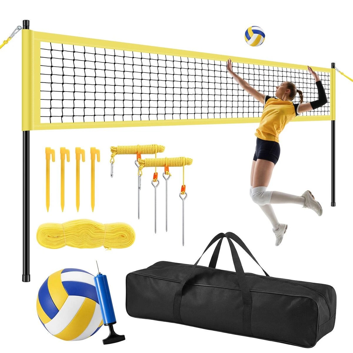 7 AUSWAY Portable Volleyball Net Set Outdoor Sports Training Equipment Backyard, 7 of 7