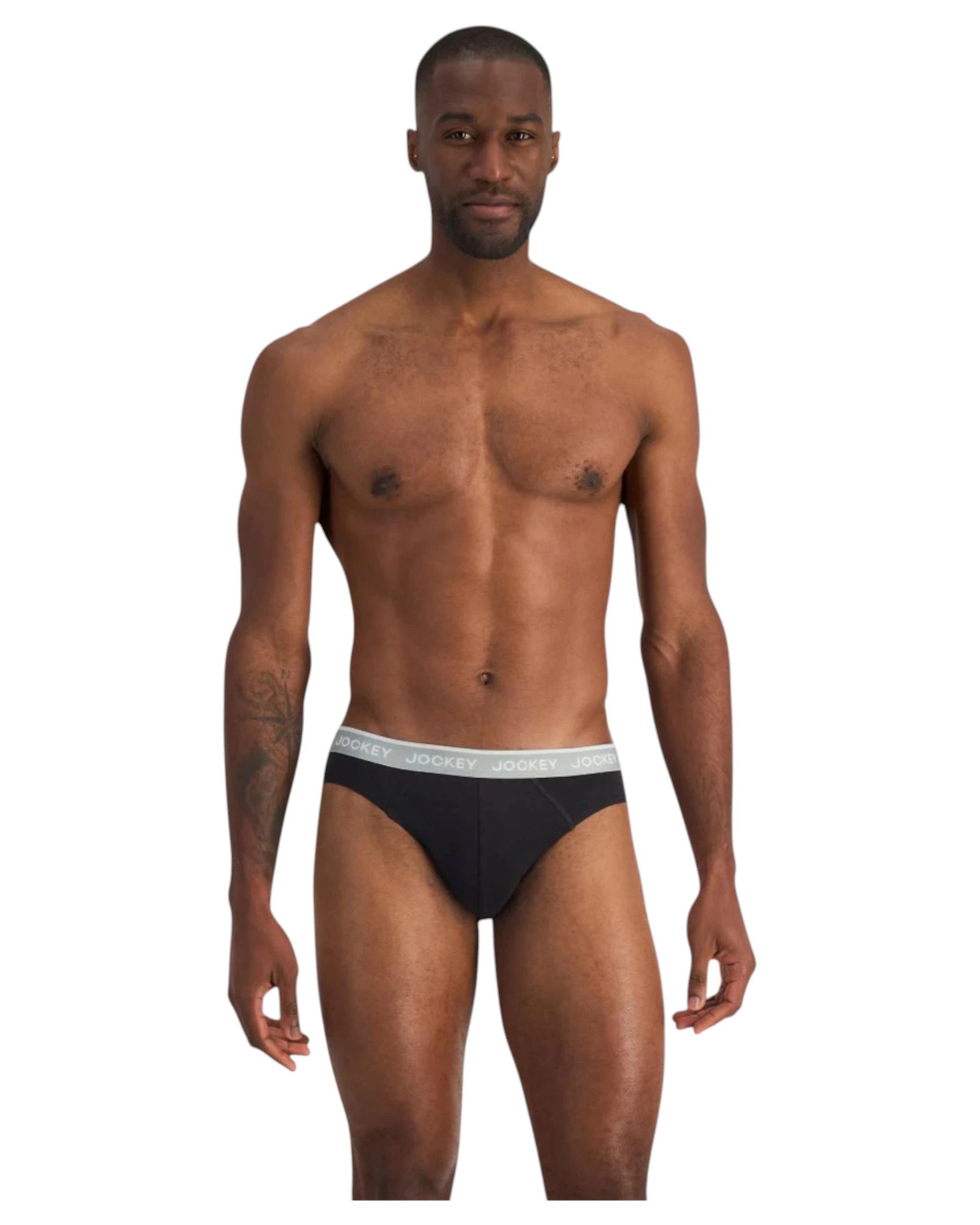 2 Jockey 16 Pack Elastic Cotton Brief Underwear BLACK, 2 of 10