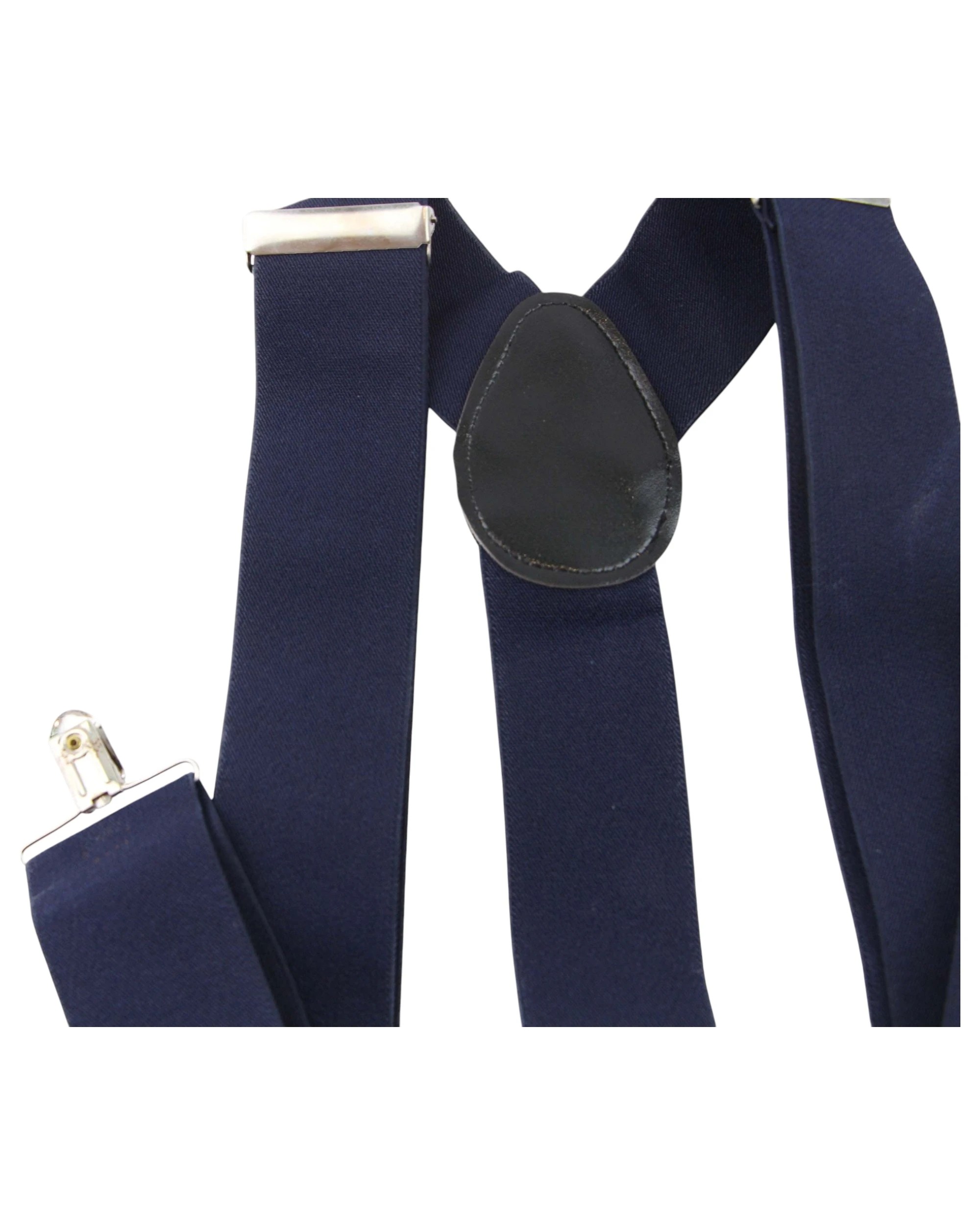 2 Zasel Mens Extra Wide Heavy Duty Adjustable 120cm Midnight Blue Suspenders - Blue, 2 of 3