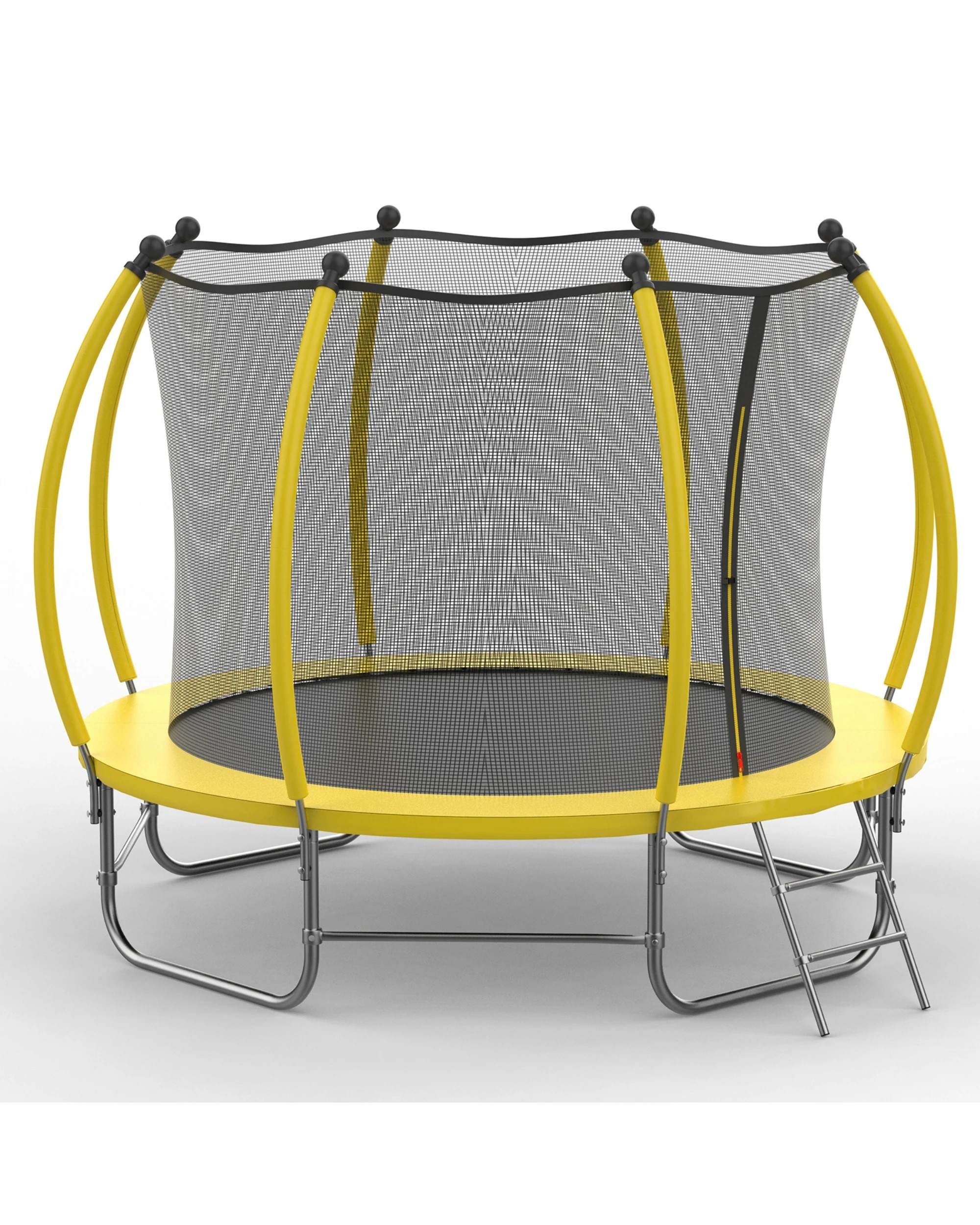 2 Advwin 10FT Recreational Trampoline Outdoor for Kids w/Safety Enclosure Net, Ladder, Max Limit 150 kg，Yellow, 2 of 7