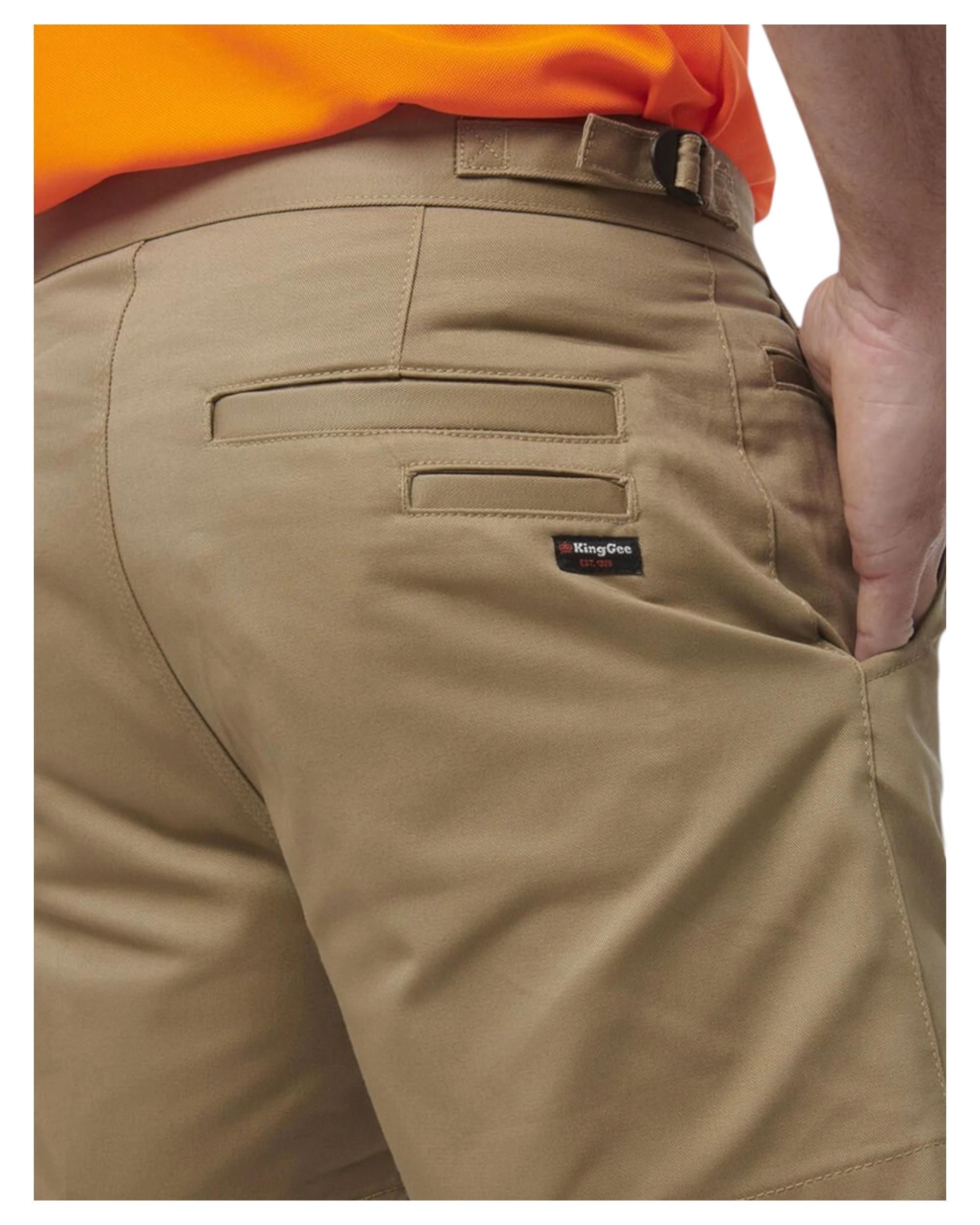 3 KingGee Mens Drill Utility Short Workwear Tradie Trade Khaki Khaki, 3 of 6