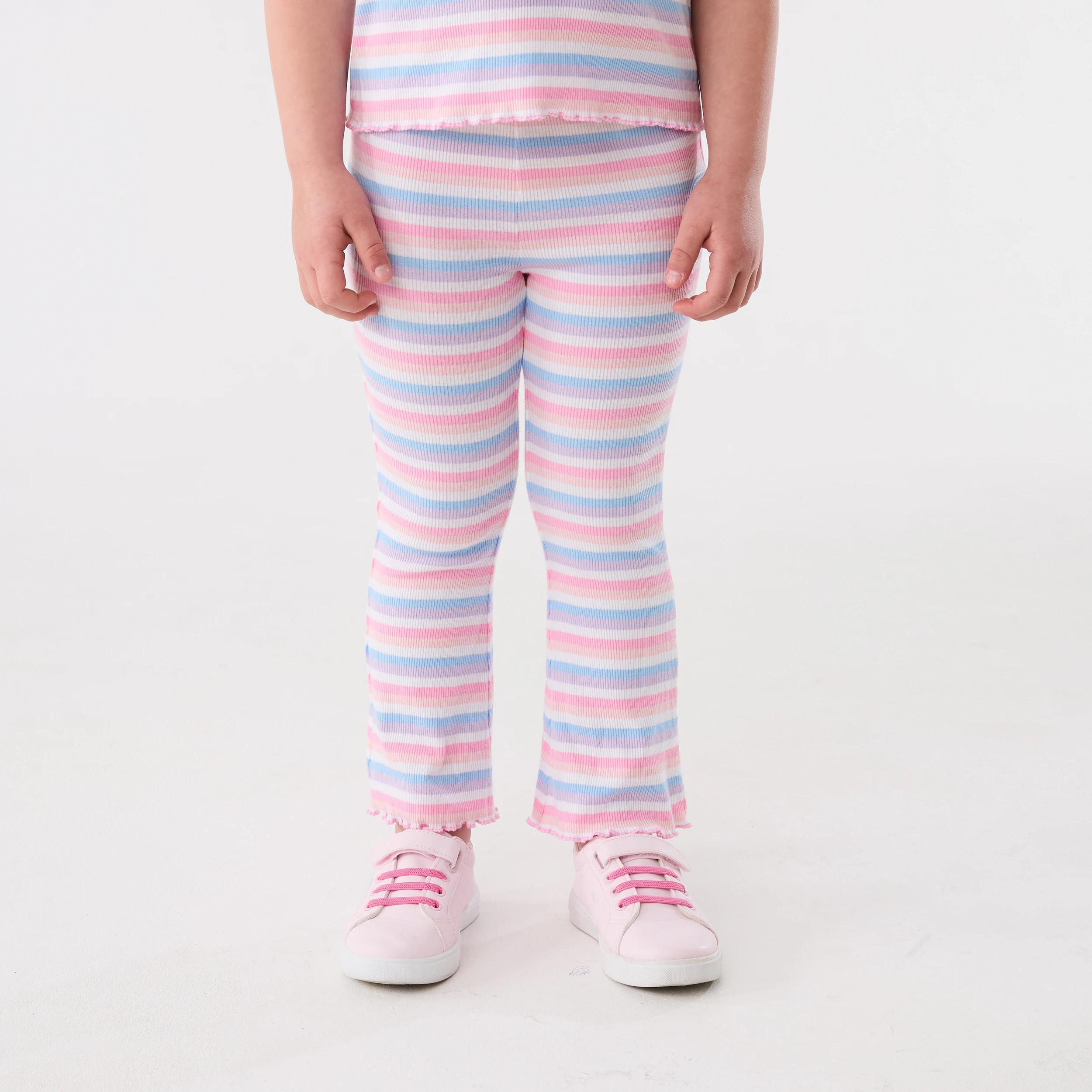 1 Rib Flare Leggings VIVID STRIPE MULTI, 1 of 6