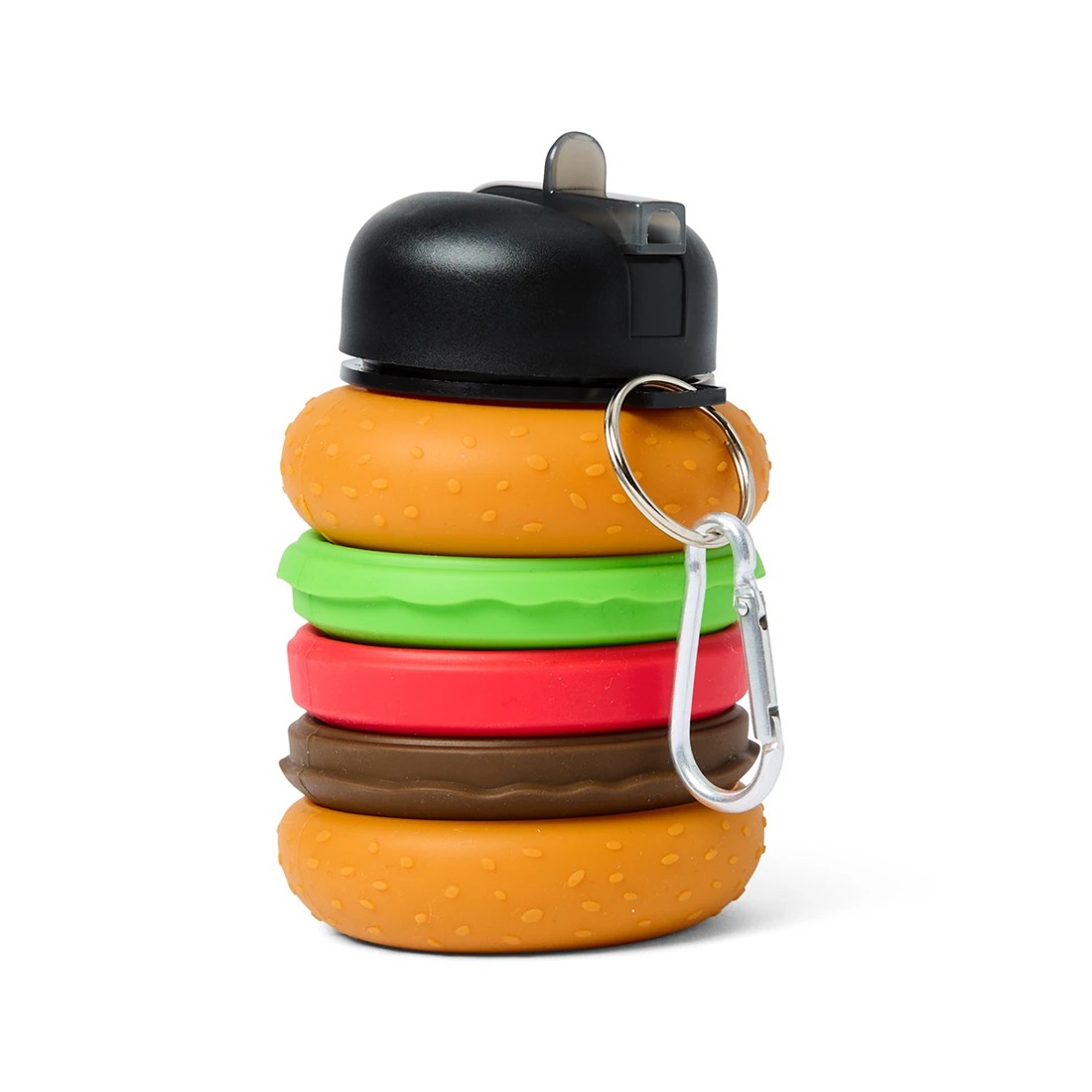 6 520ml Burger Pop-Up Collapsible Drink Bottle, 6 of 6