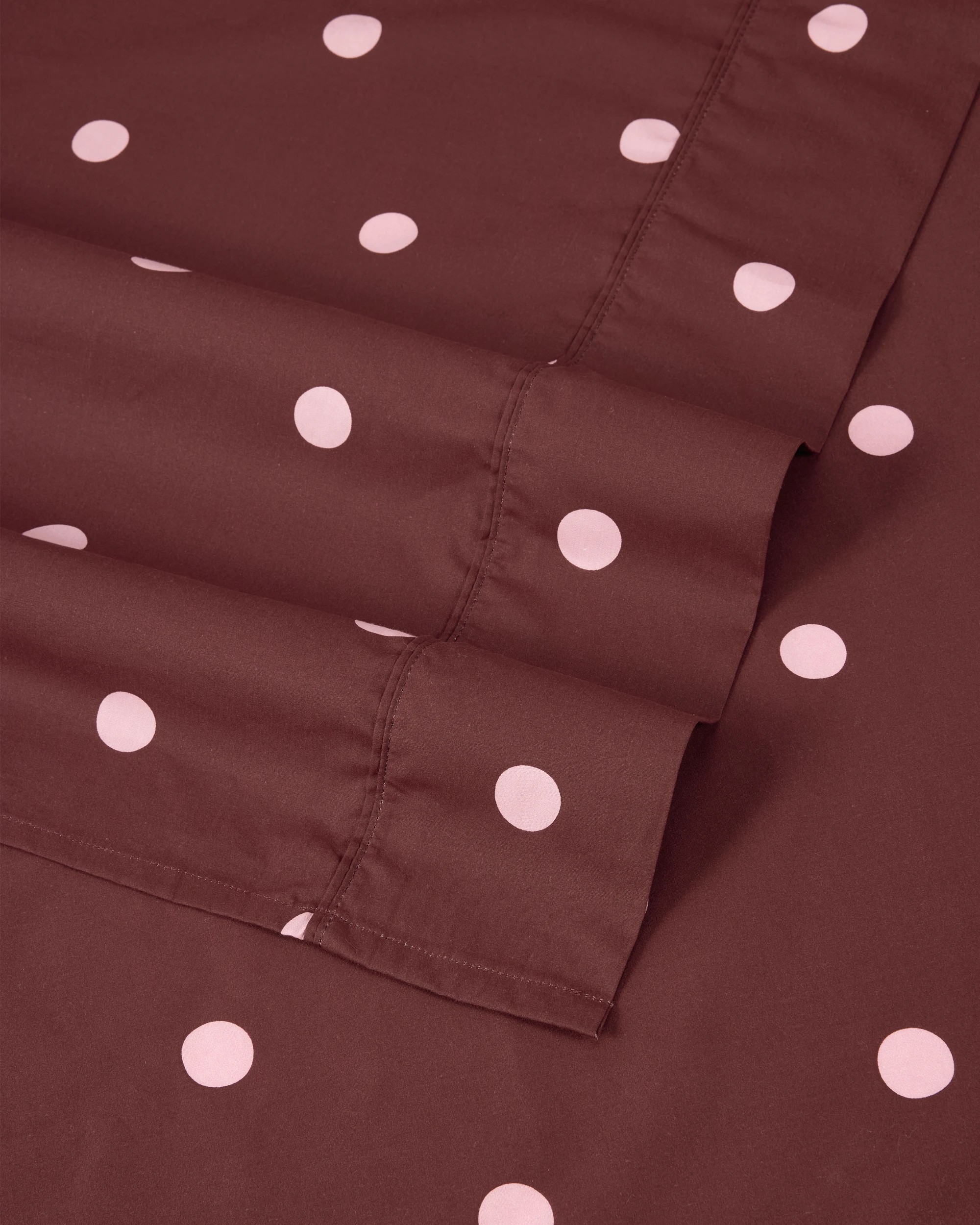 4 250 Thread Count Polka Dot Cotton Sheet Set - King Bed, Fig and Pink, 4 of 5