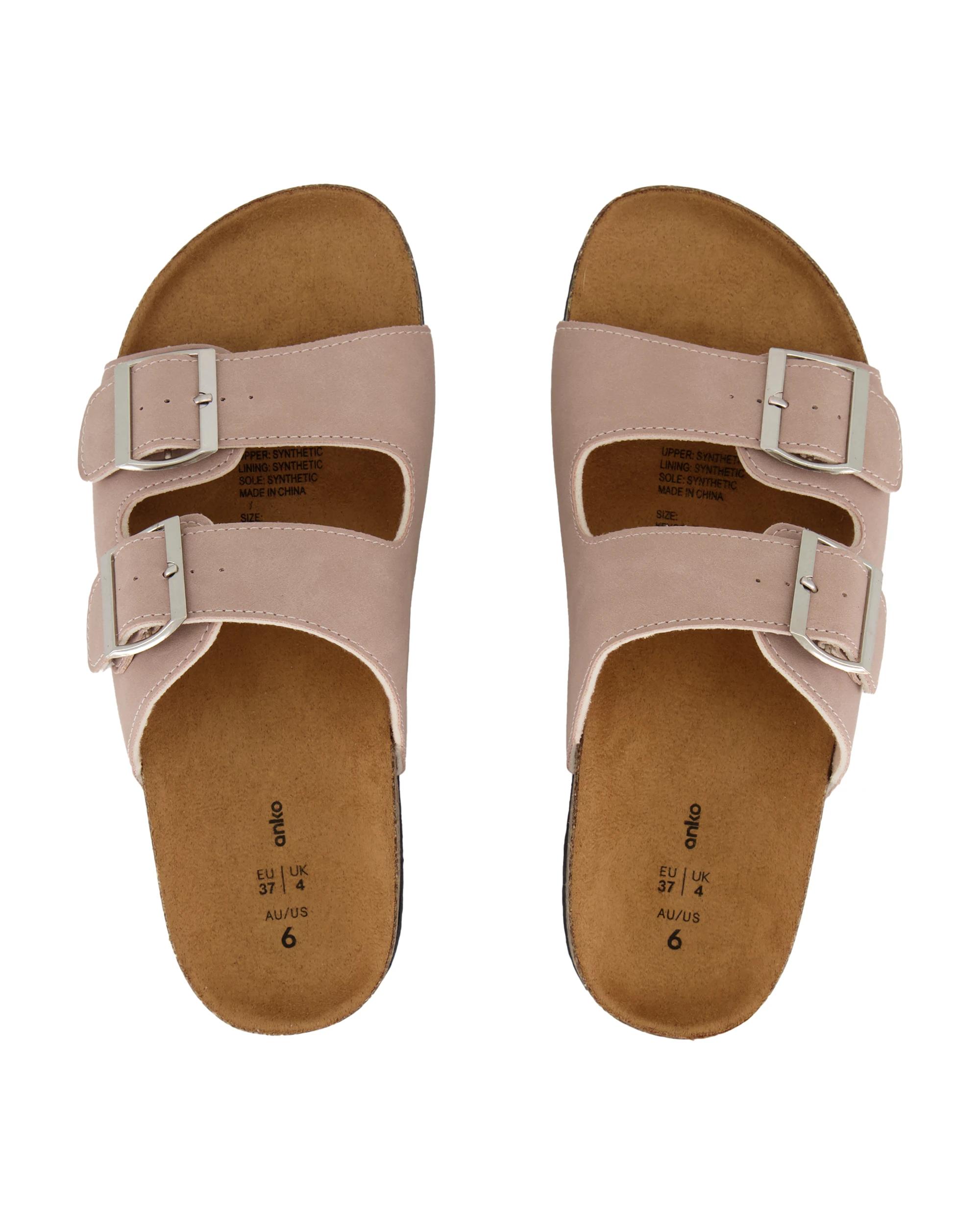 2 Two Band Buckle Footbed Slides Mushroom, 2 of 3