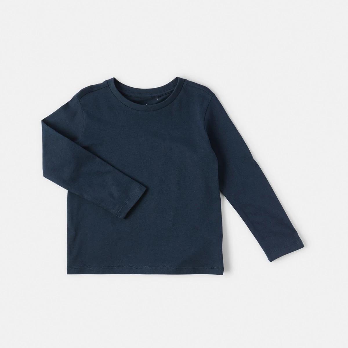 7 Long Sleeve Plain T-shirt Dress Navy, 7 of 8