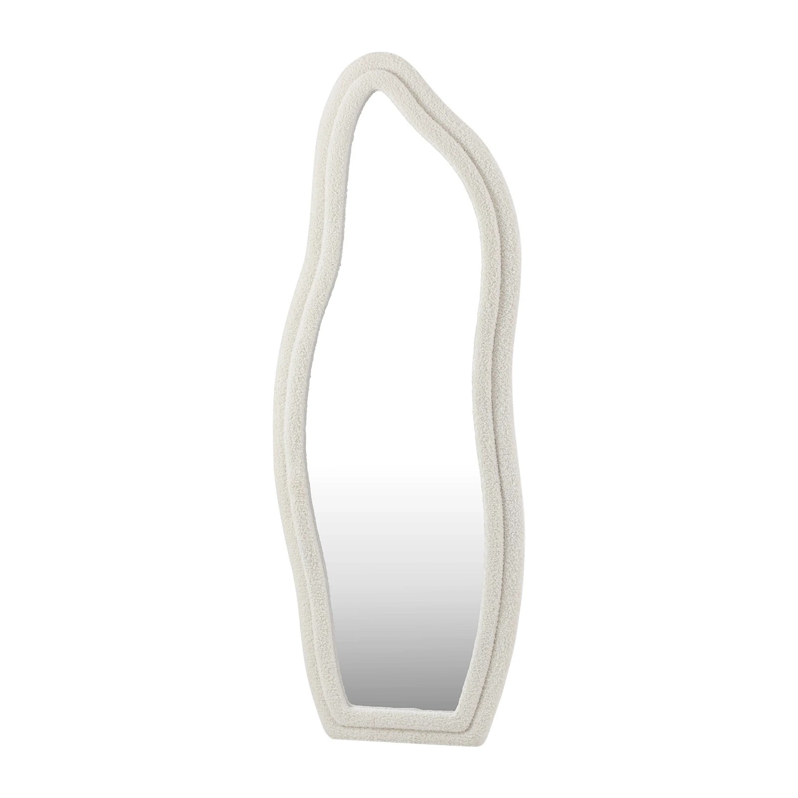 1 Oikiture Full Length Mirror Boucle Floor Mirrors Dressing Wall Mounted 160cm
 - White, 1 of 9