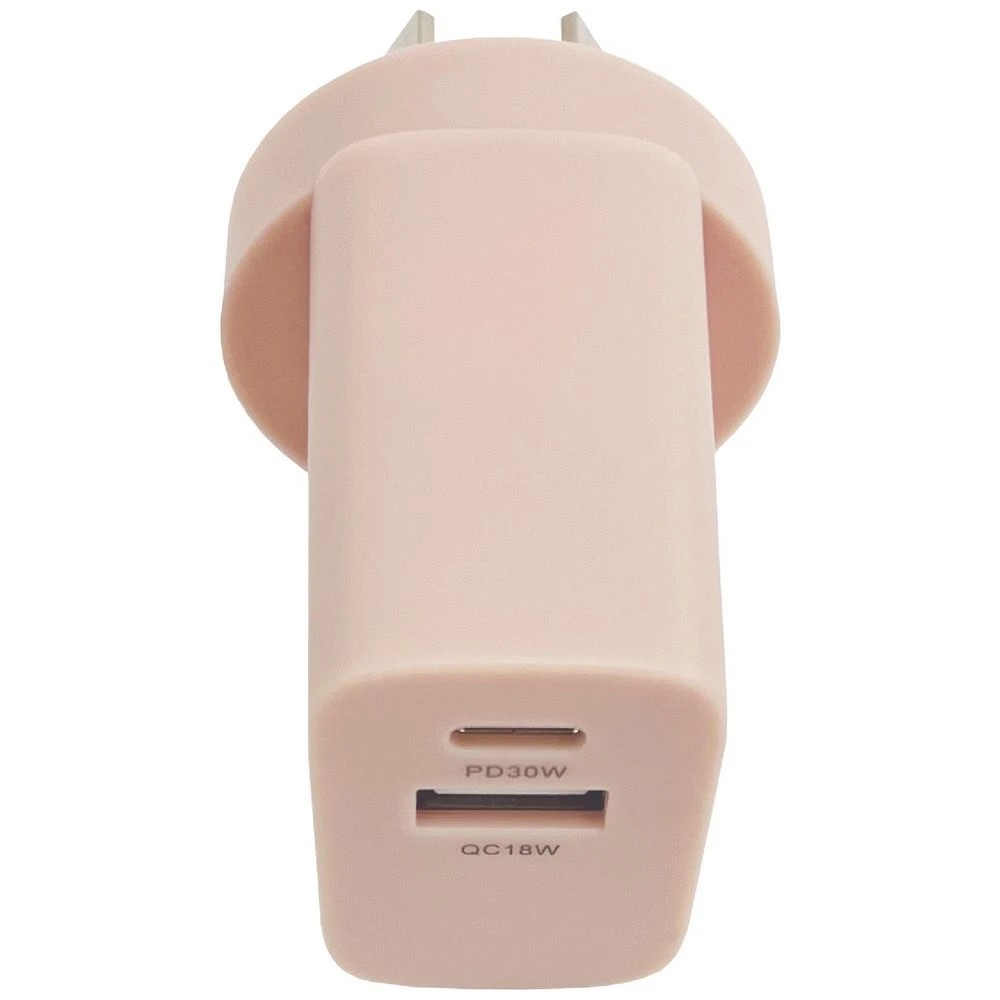 2 Otto 30W 2-Port USB-C + USB-A Wall Charger Pastel Pink, 2 of 7