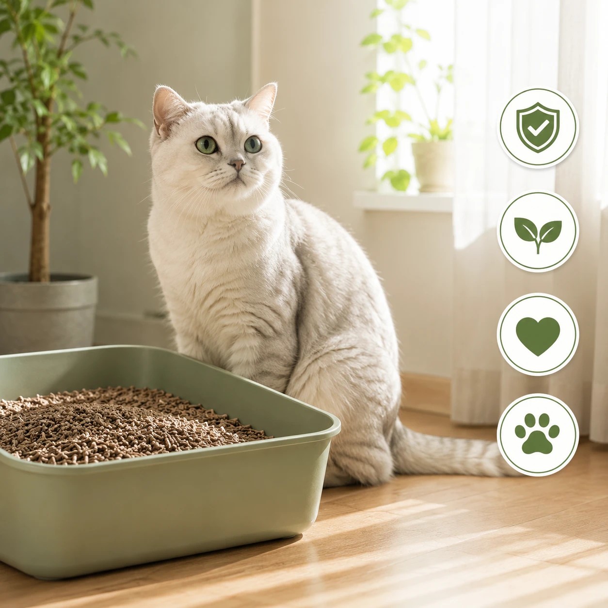 3 PurrHaven Green Tea Cat & Kitten Litter 15kg (6 Pack) | Flushable, Dust-Free & Odour Neutraliser - Tea, 3 of 7