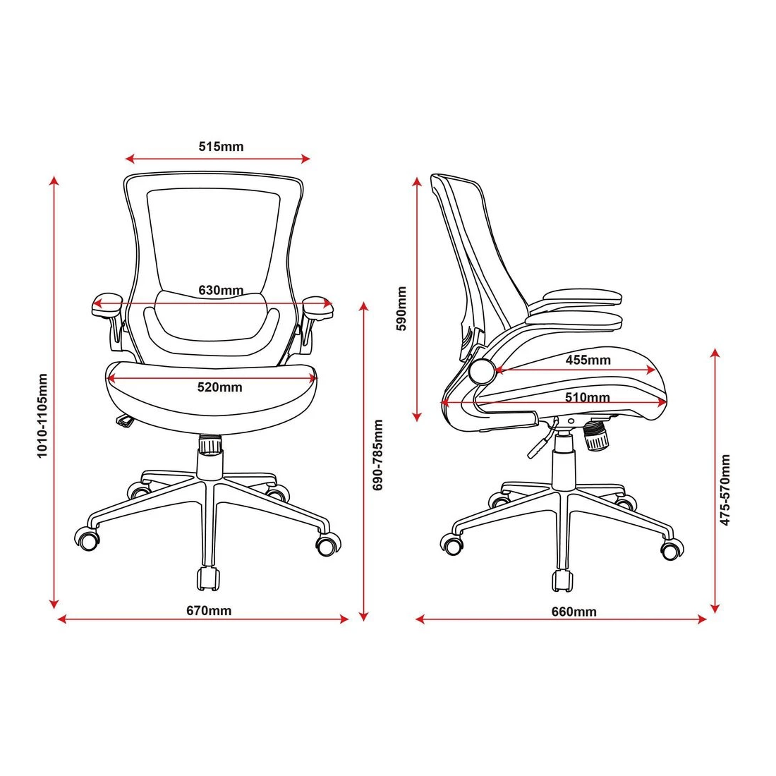 6 Brighton Mesh Back Chair White, 6 of 10