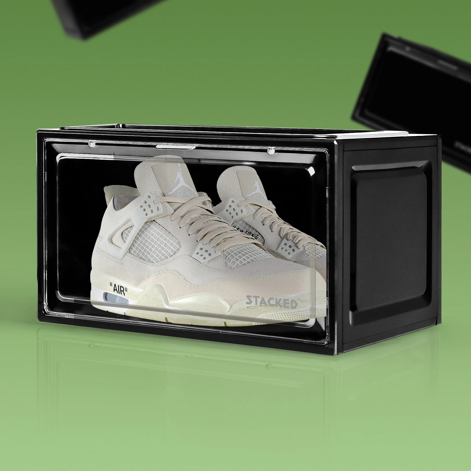8 Stacked Shoe Box Acrylic Sneaker Display Case Magnetic Door Anti-oxidation, 8 of 8