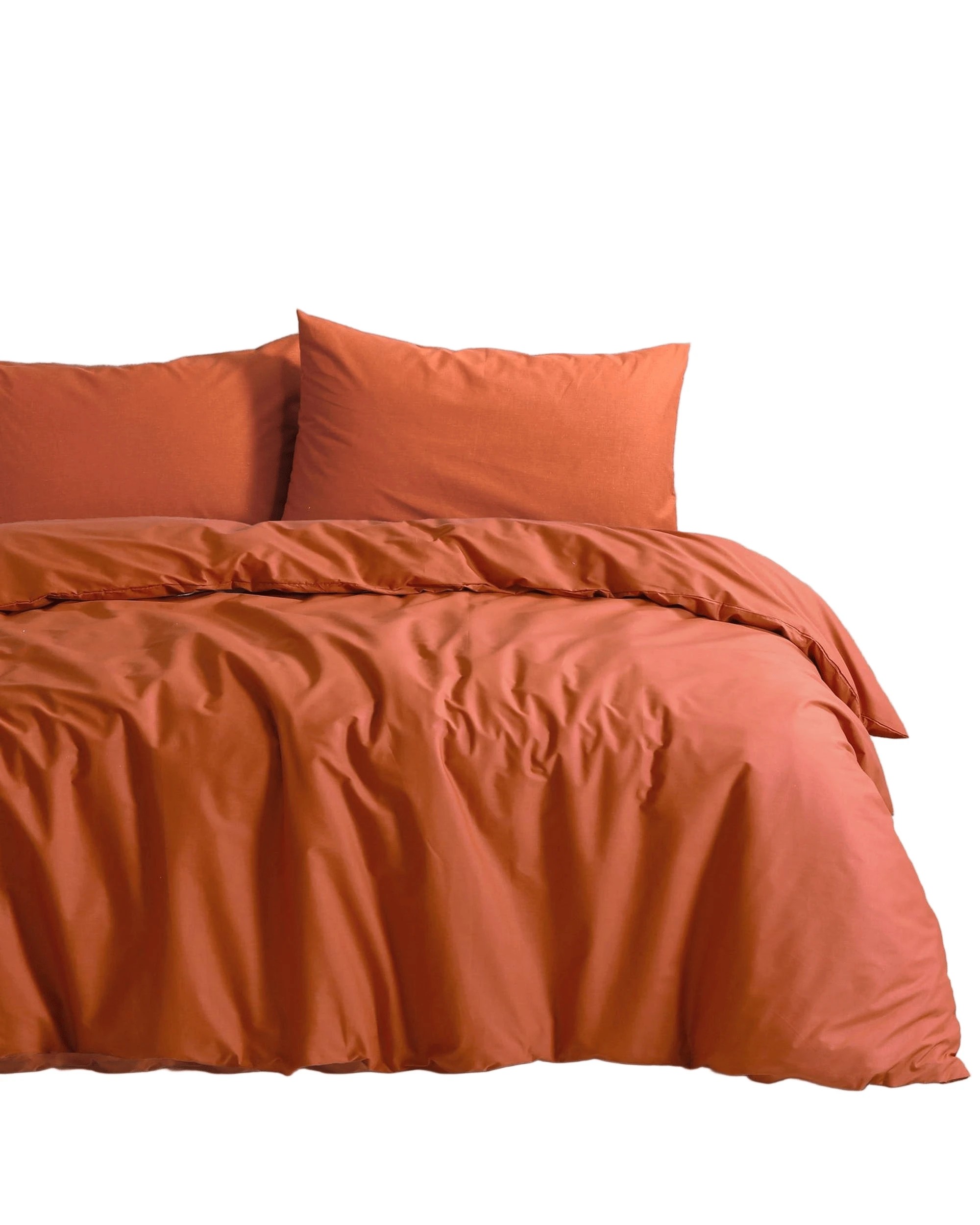 1 Amsons Royale Cotton Quilt Duvet Doona Cover Set With Europeon Pillowcases - Double Bed - Orange, 1 of 2