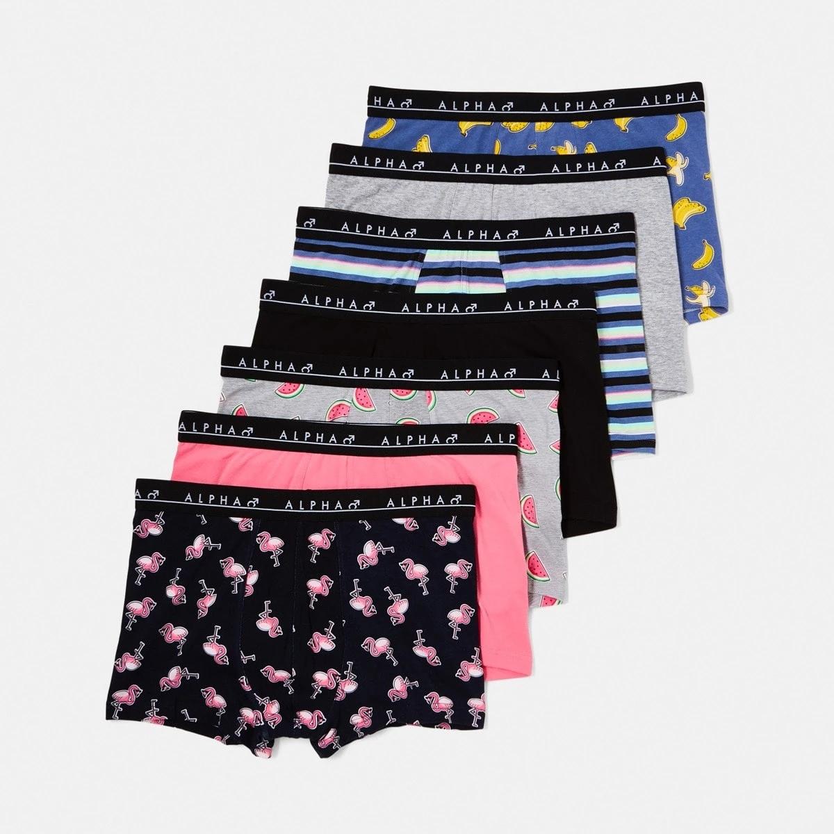 1 7 Pack Printed Trunks BIRD FRUIT, 1 of 10