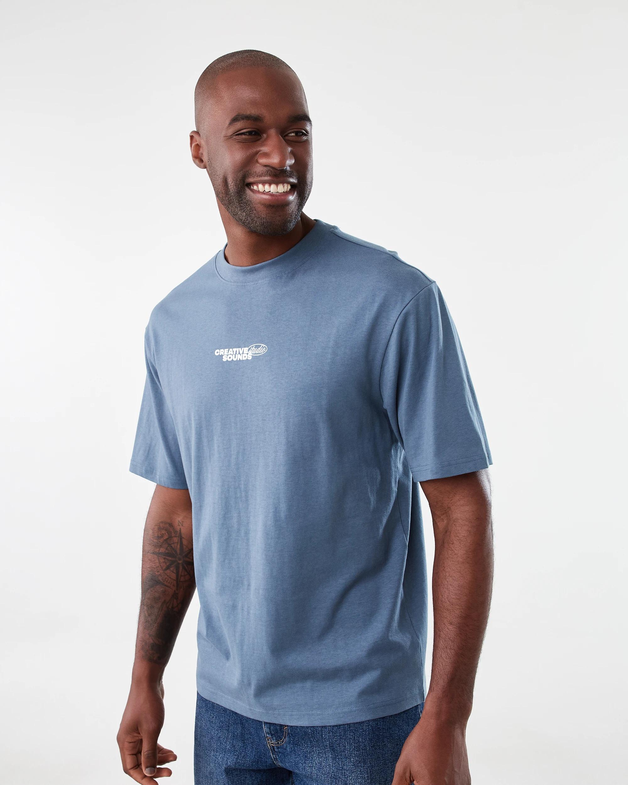 2 Oversized Print T-shirt Blu Sounds, 2 of 7